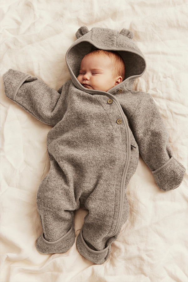Wool coverall | Brown mélange | Baby | Newbie