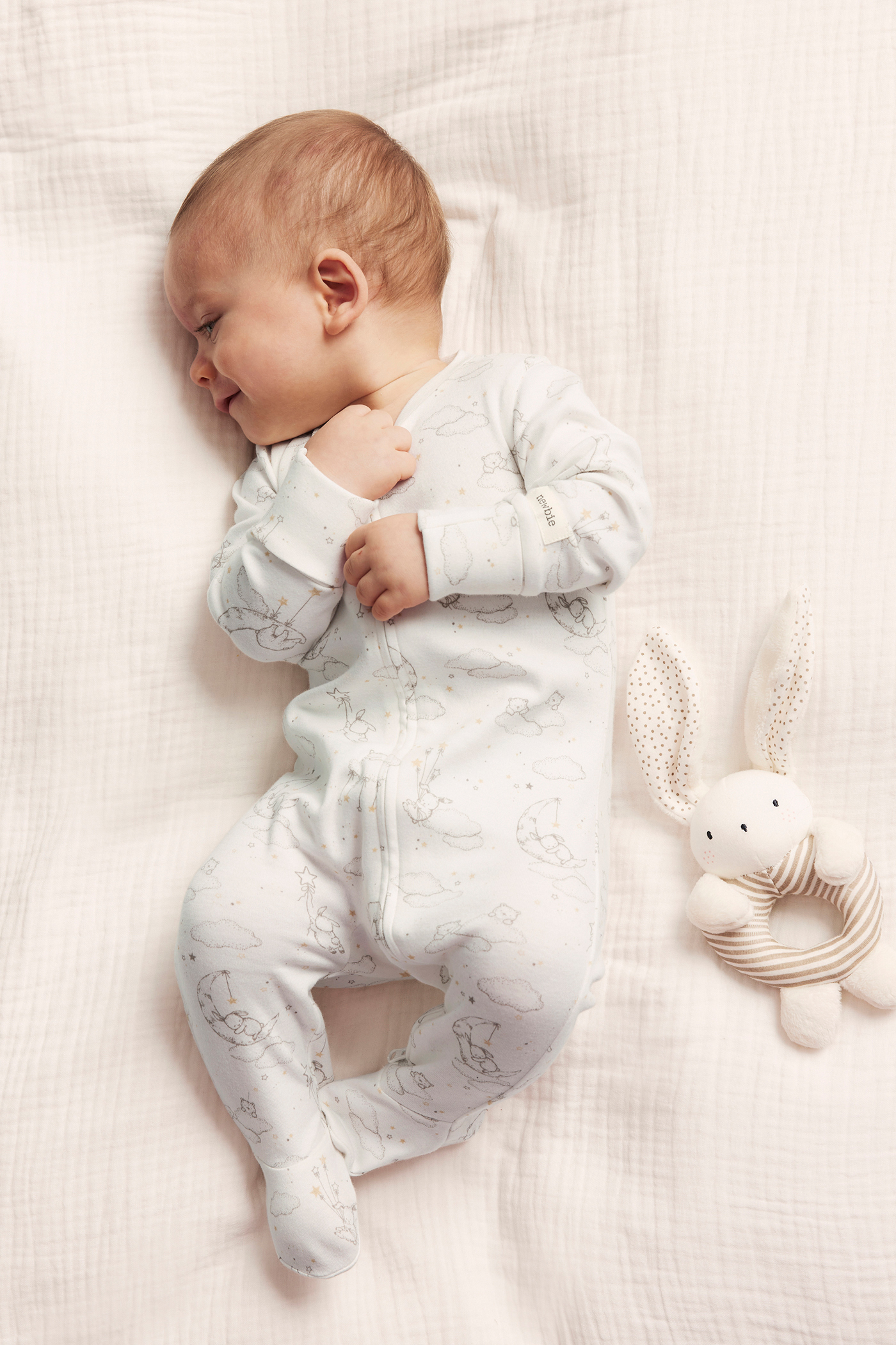 Animal 2-way zip pajamas | Off-white | Baby | Newbie