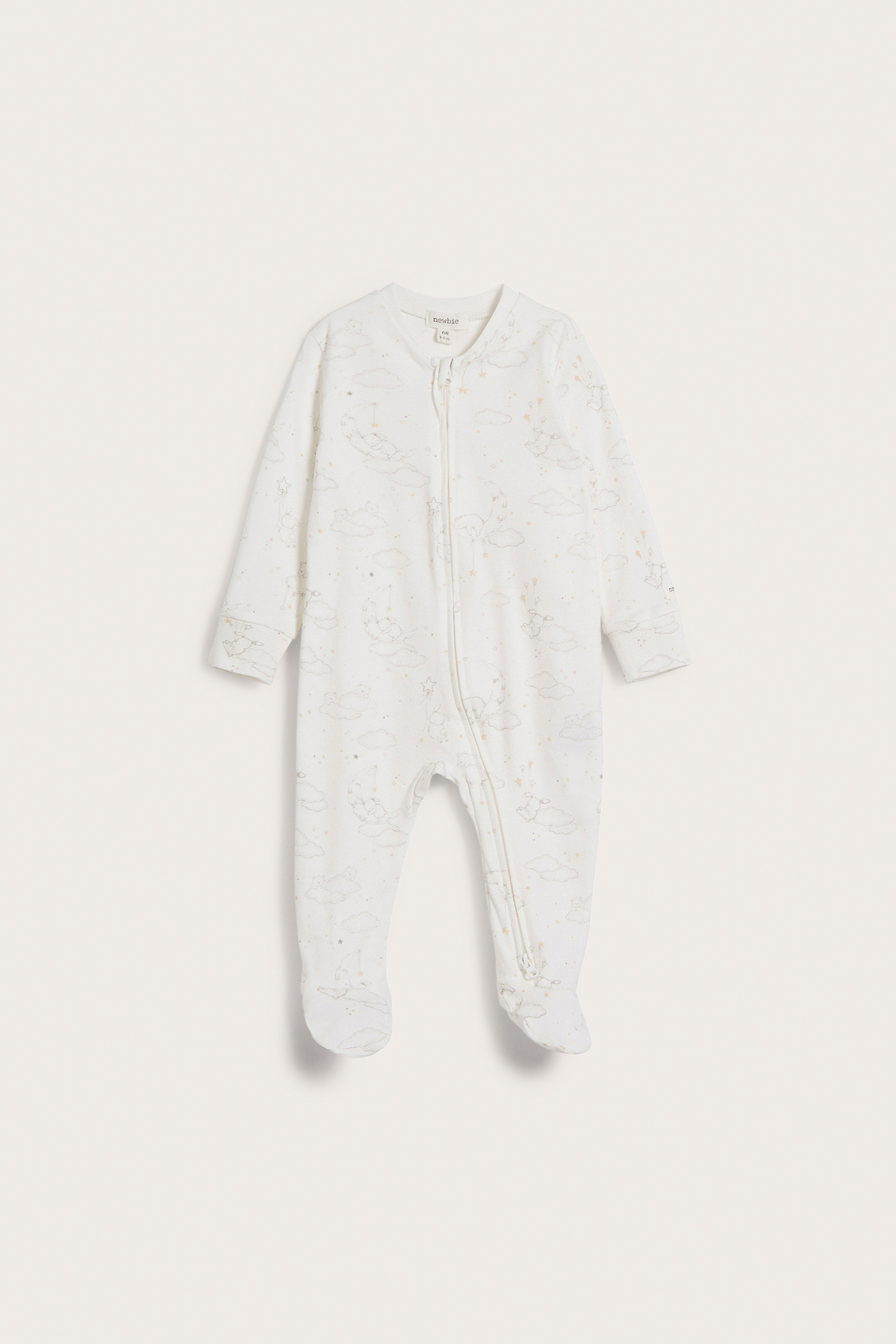 Animal 2-way zip pajamas | Off-white | Baby | Newbie