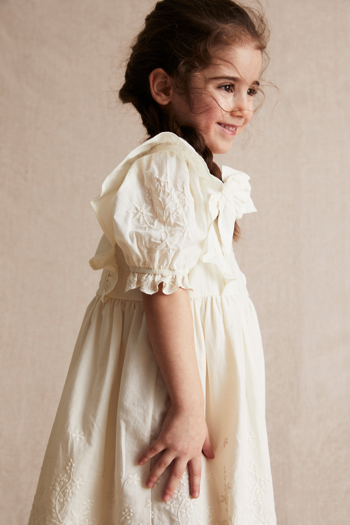 Woven embroidery dress | Off-white | Kids | Newbie