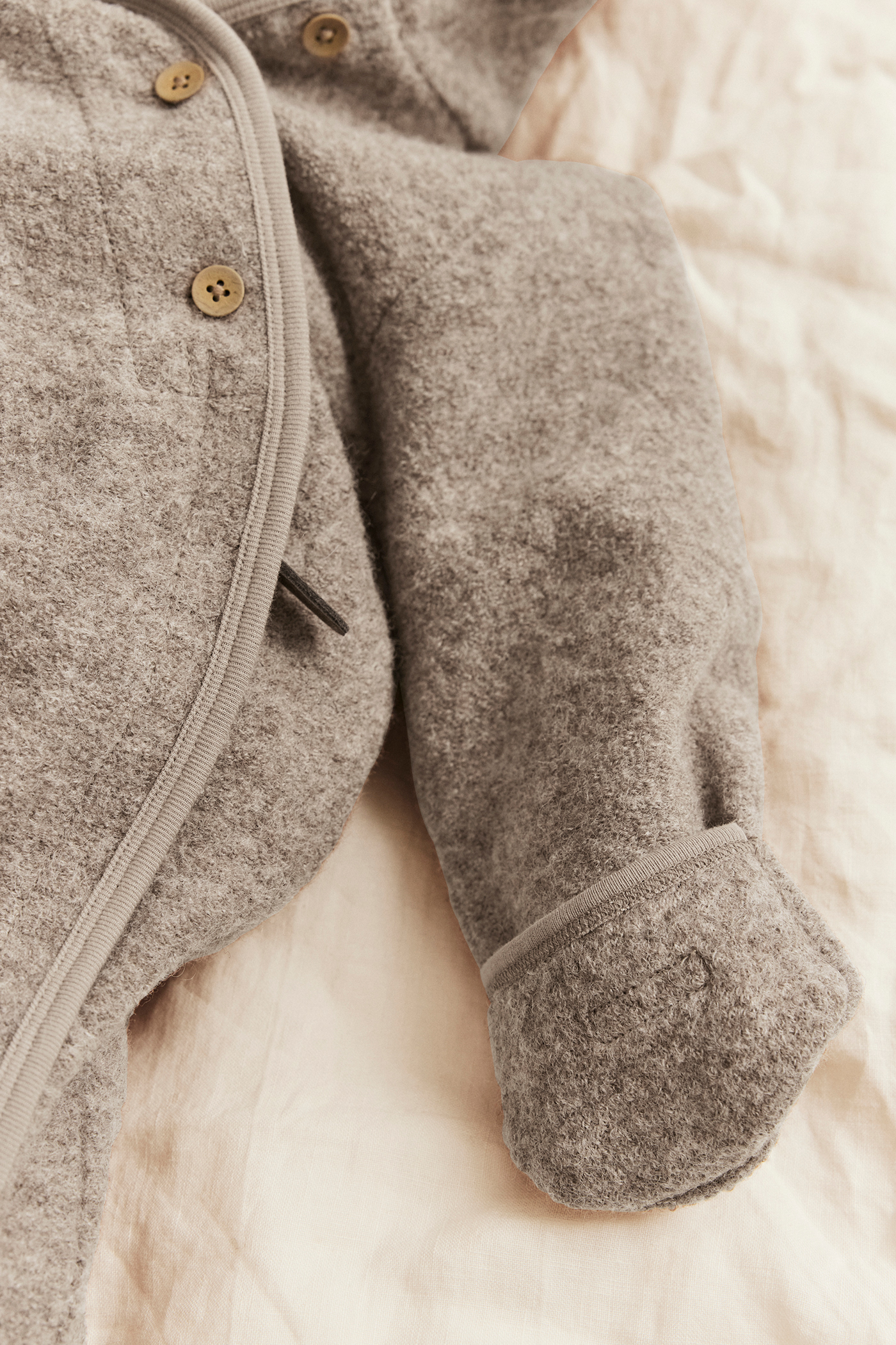 Wool coverall | Brown mélange | Baby | Newbie