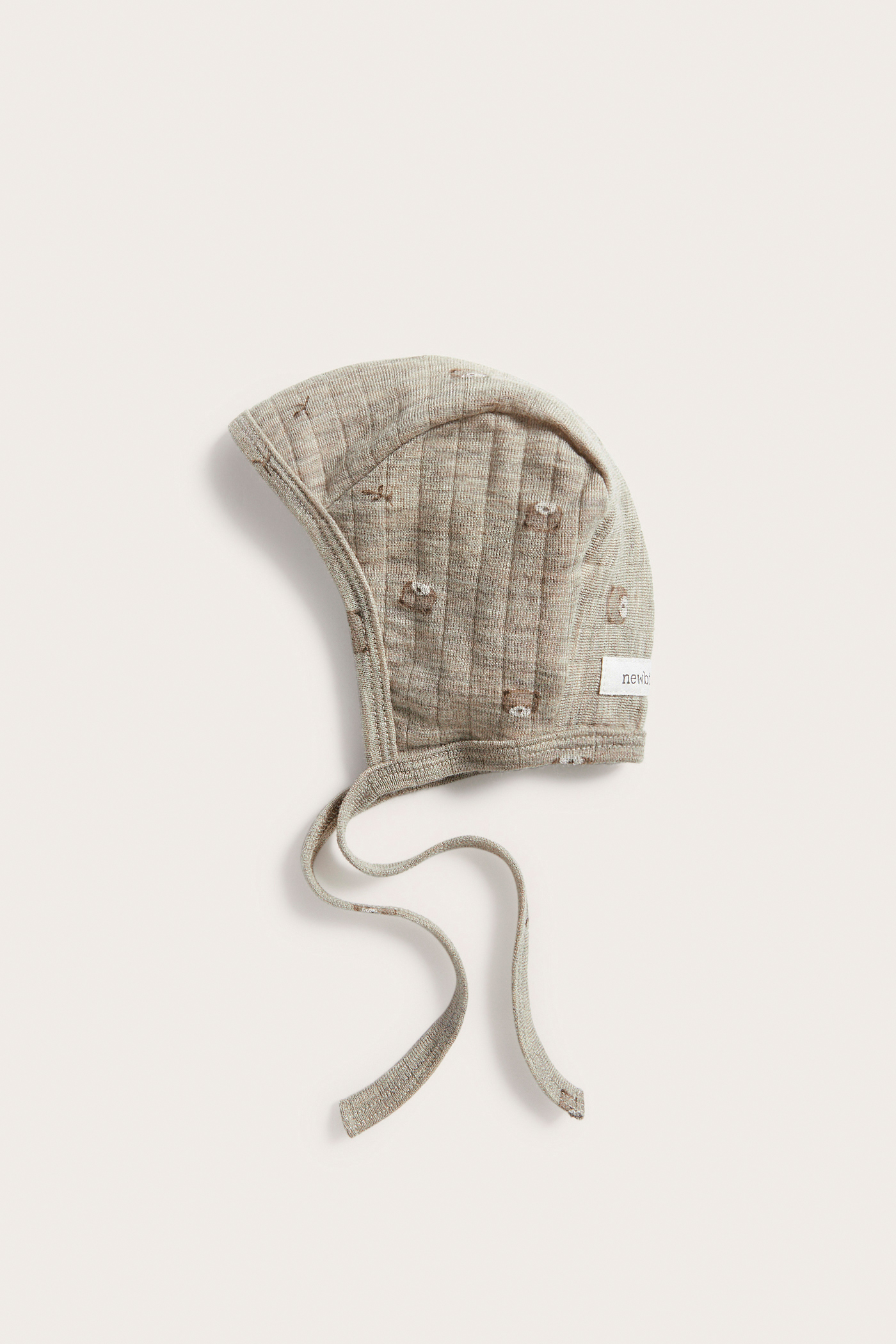 Patterned wool hat | Beige mélange | Baby | Newbie
