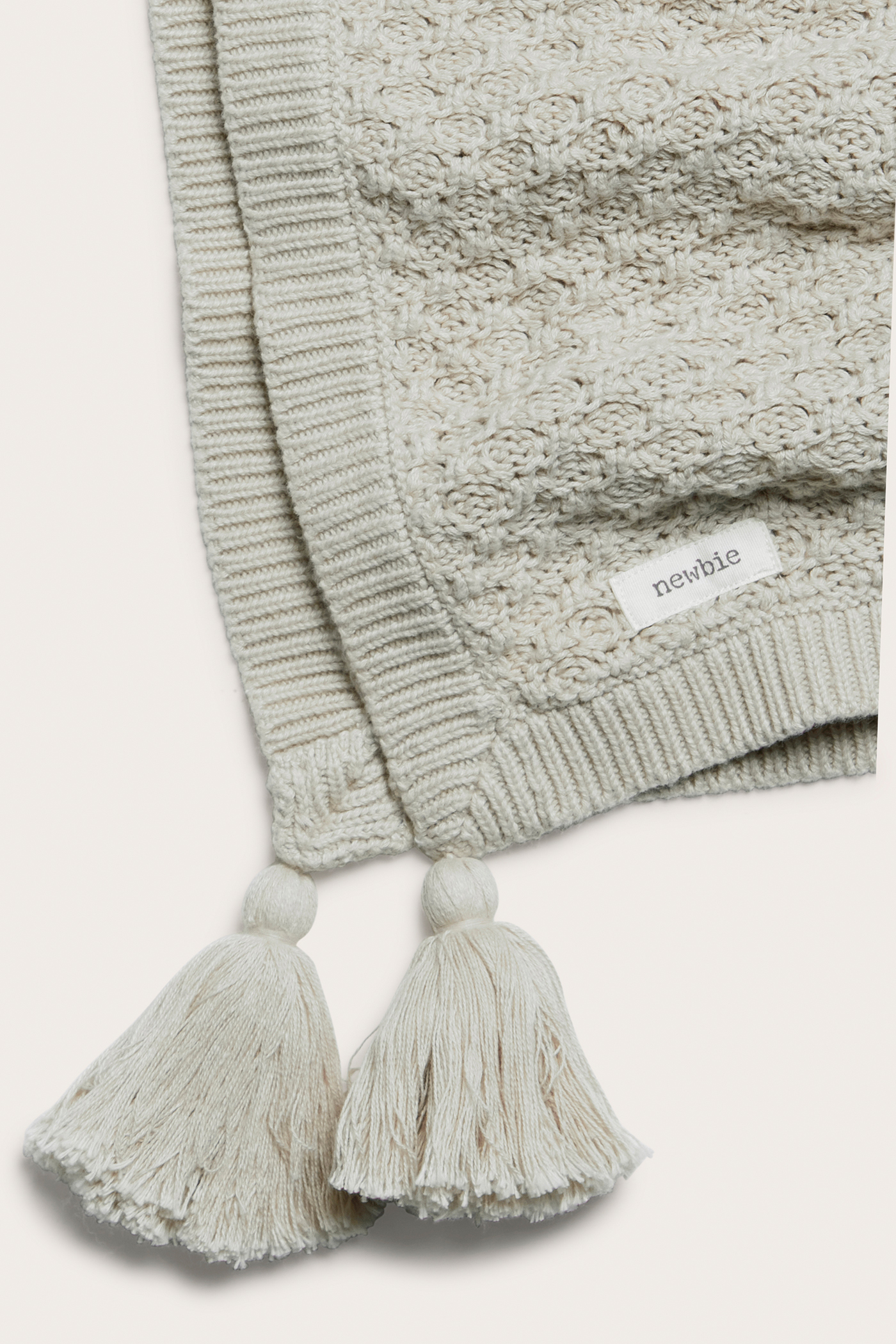 Knitted pattern blanket | Light green | Baby | Newbie