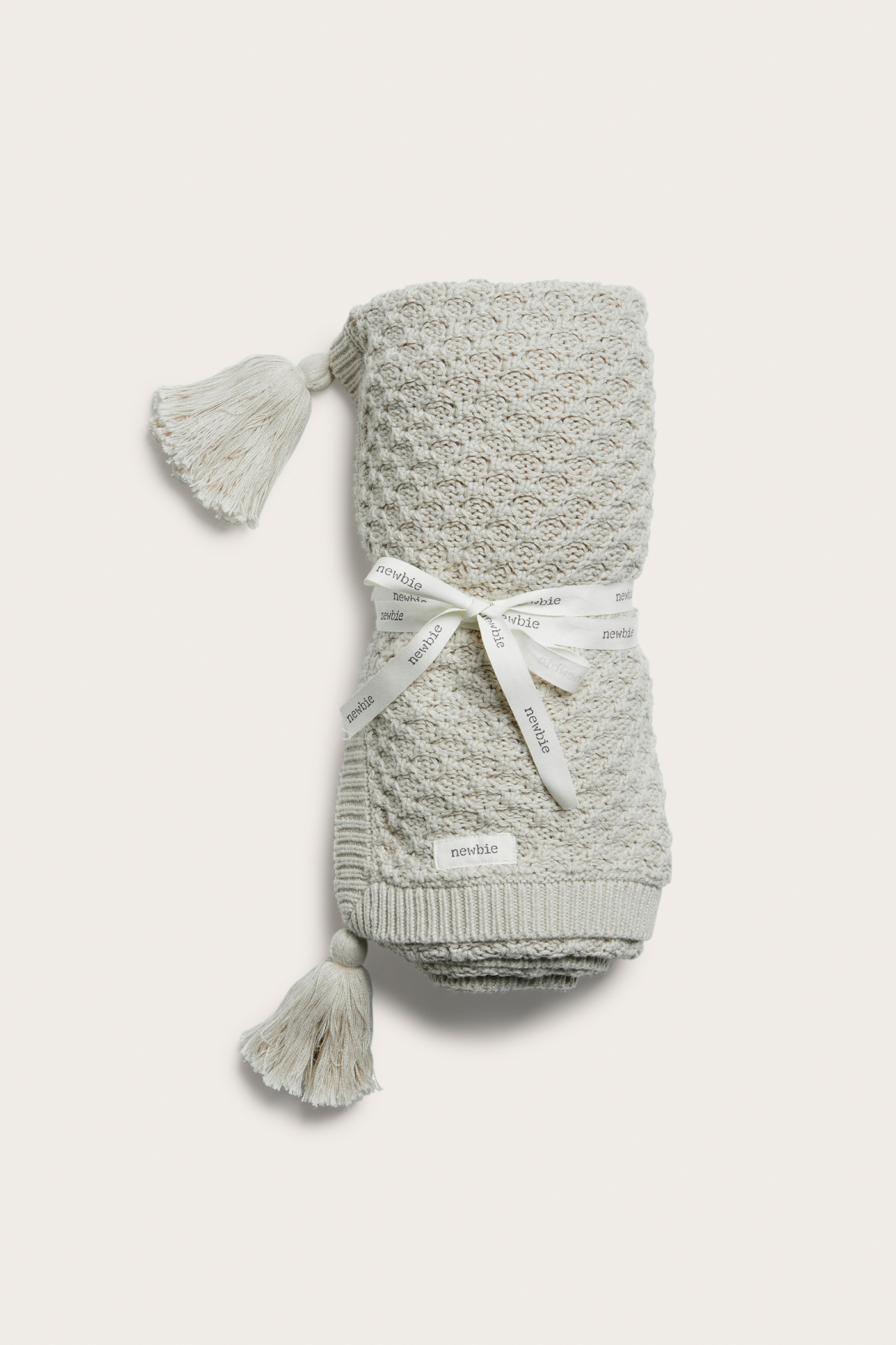 Knitted pattern blanket | Light green | Baby | Newbie