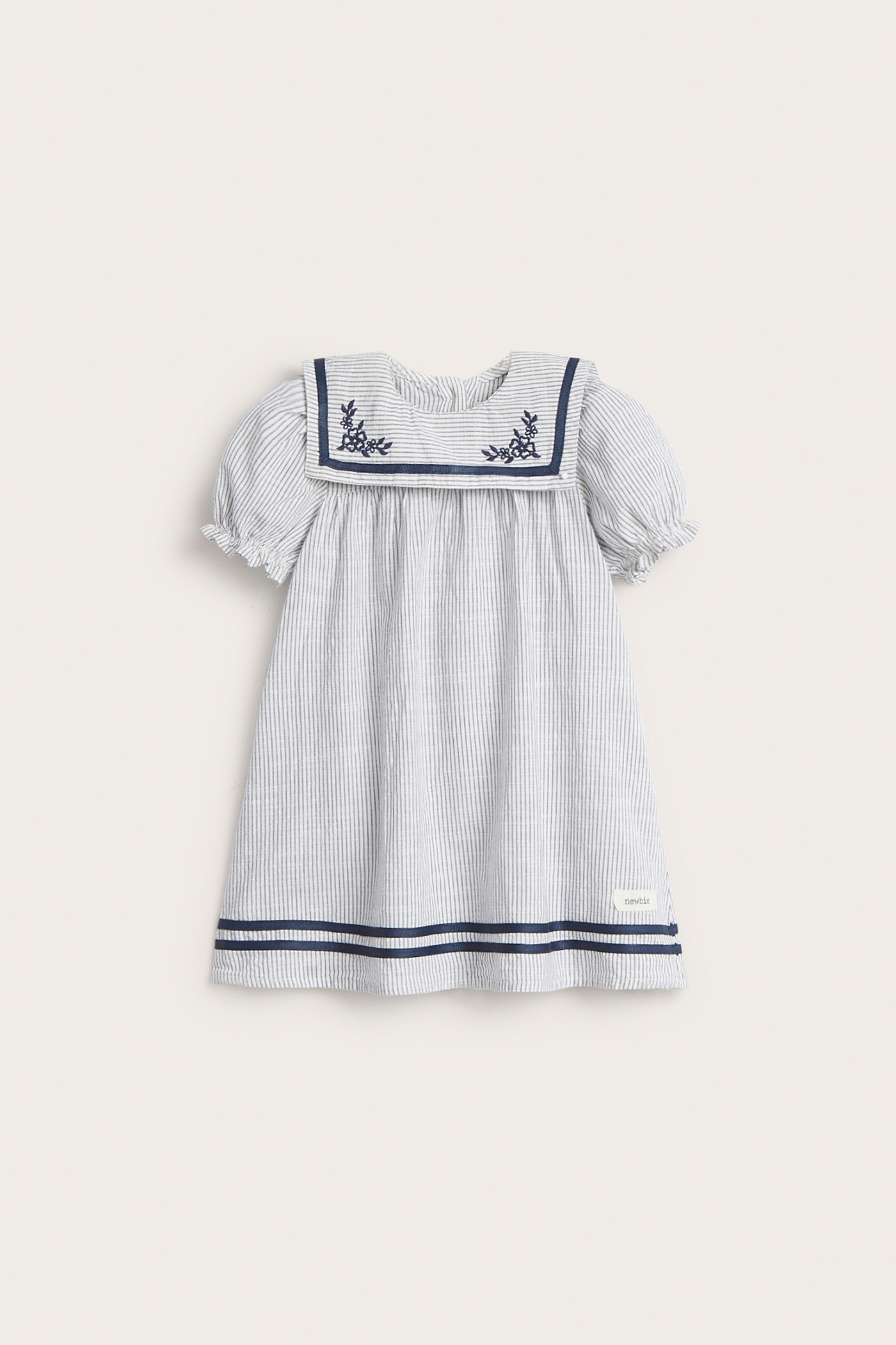 ● I AM MARI ● Jenny Colorblock Sailor Collar Knit Dress Lolly Mari Flare Sleeve Knit Dress Marine | French Connection UK