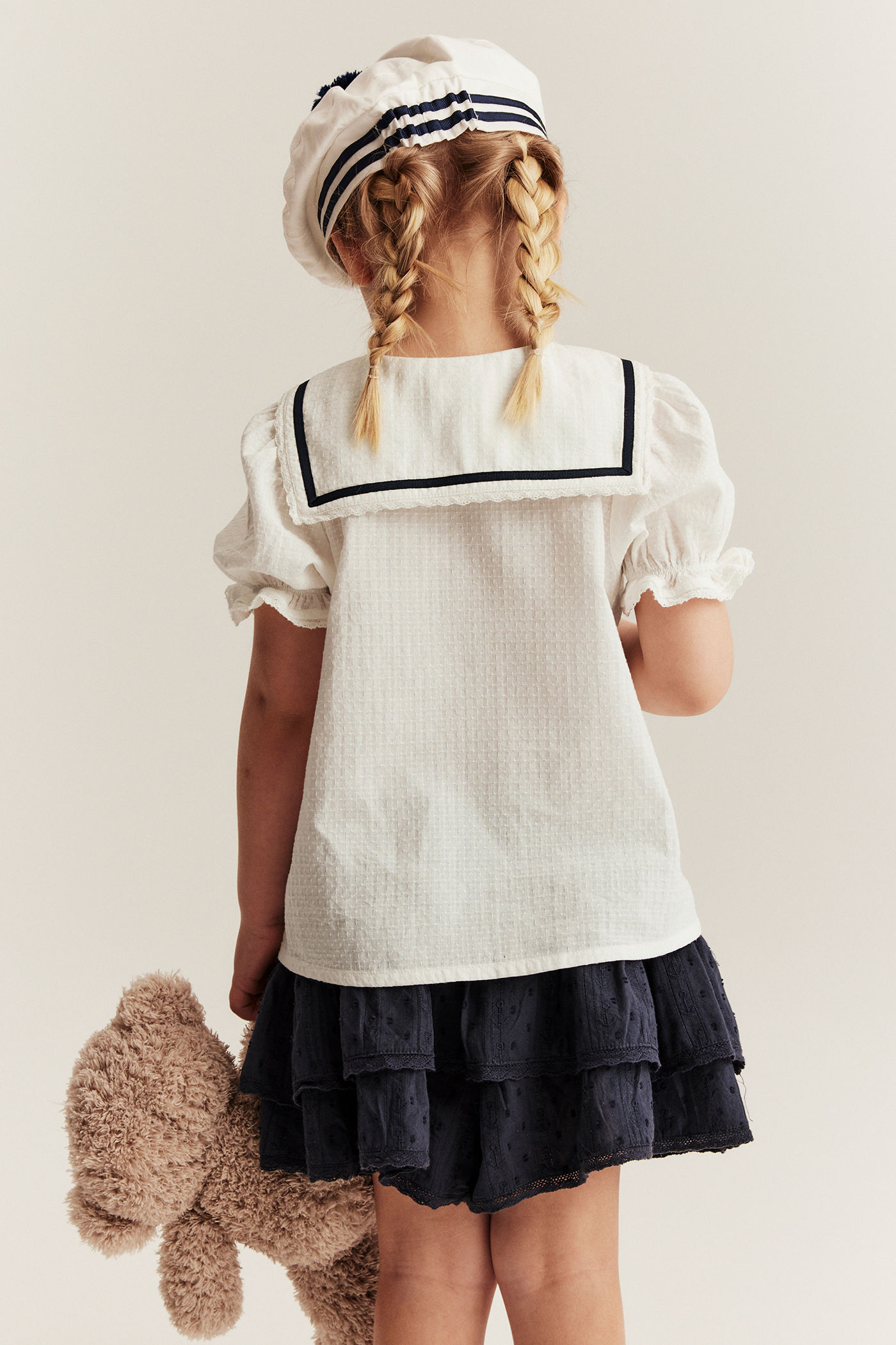 Round Collar Shirring Blouse | Metamorphose temps de fille