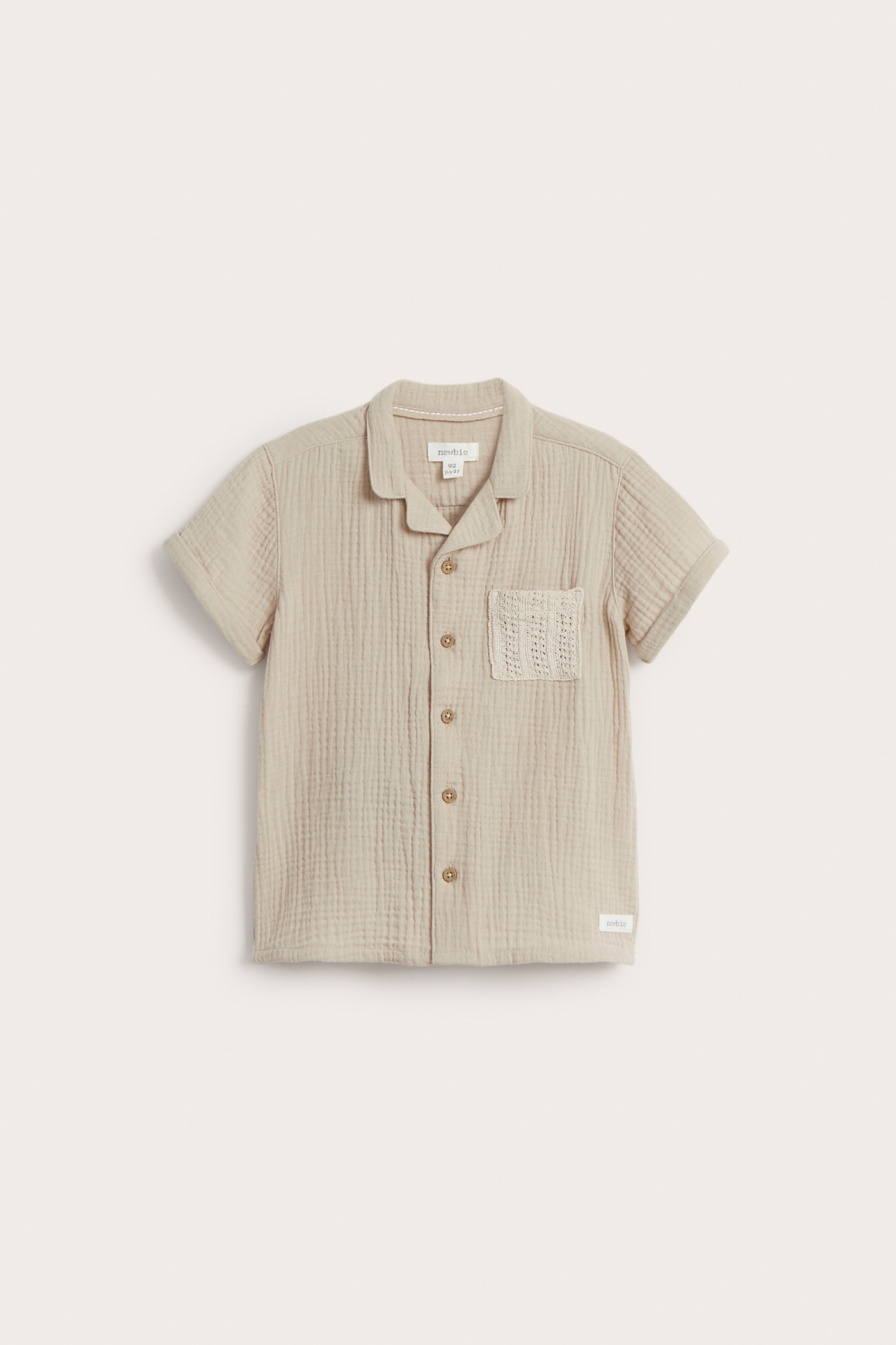 Short sleeve shirt with pocket | Beige | Kids | Newbie