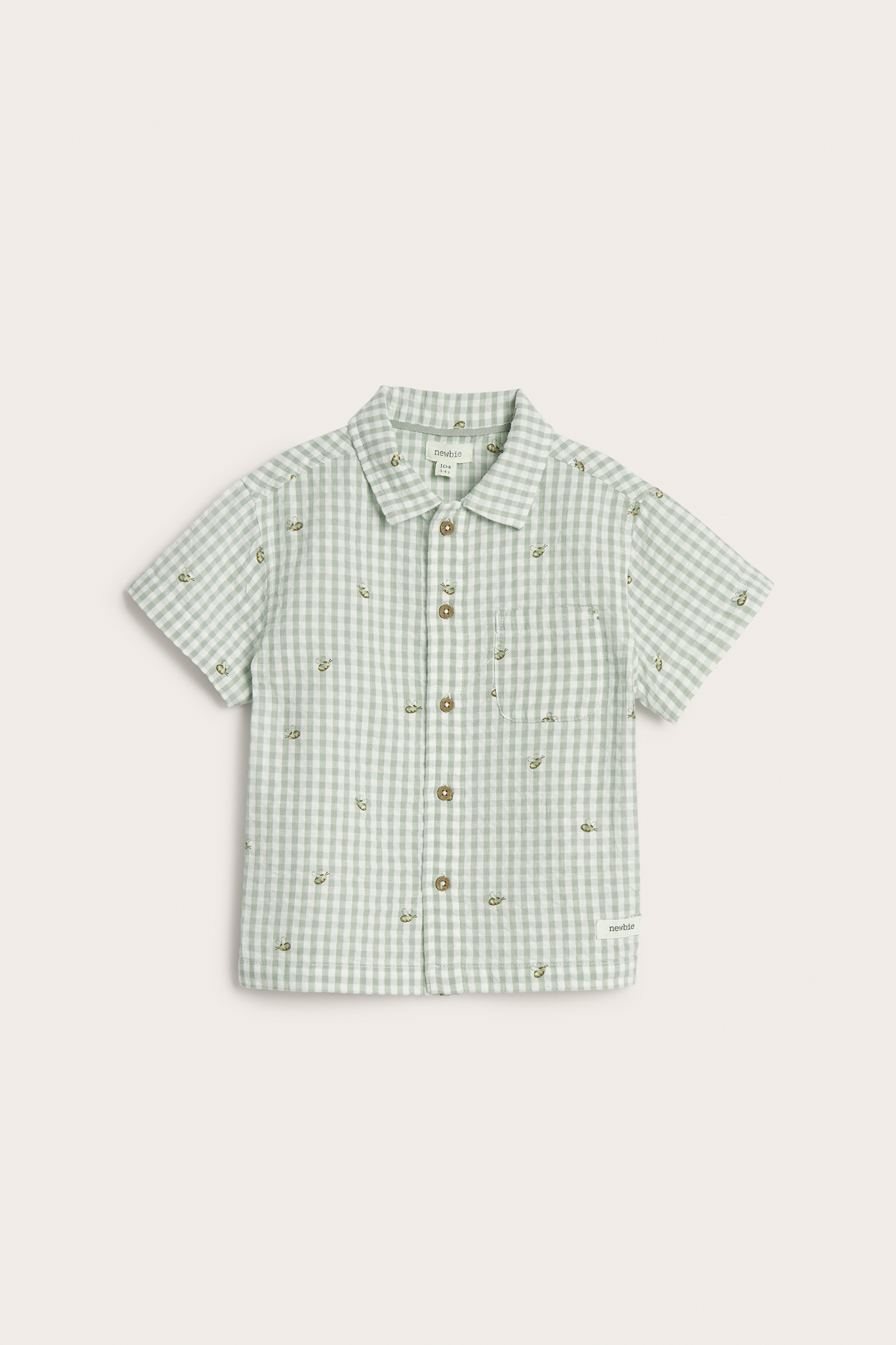 Plaid short sleeve shirt | Green | Kids | Newbie