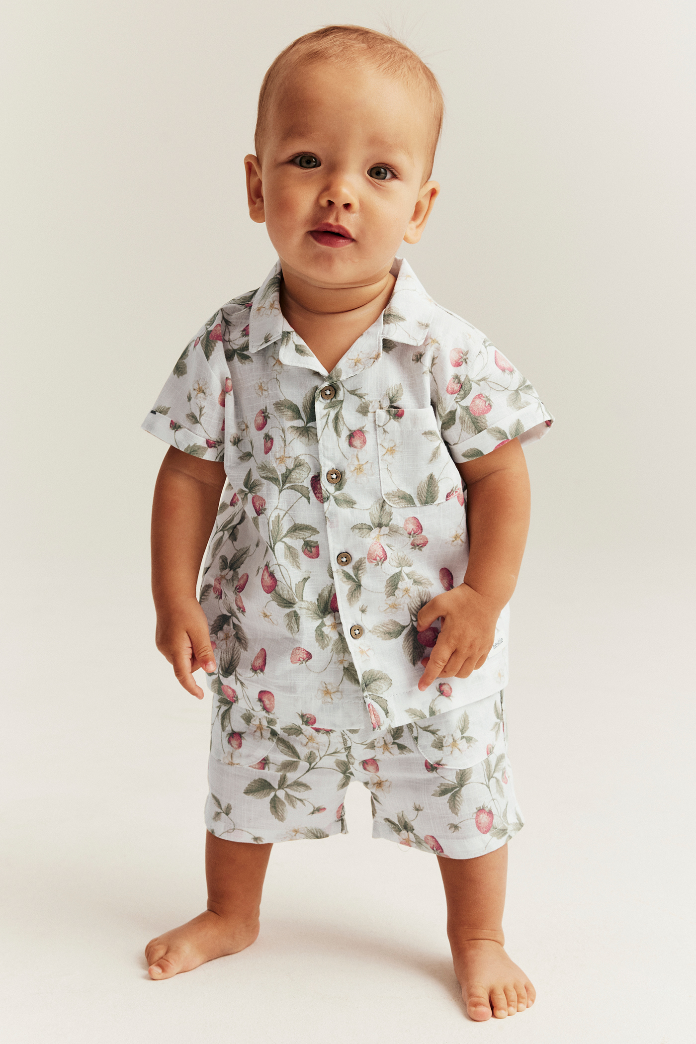 ☆人気☆【INSTANTFUNK】☆Floral-print jumpsui.t☆ Short sleeve jumpsuit with frill | Off-white | Kids | Newbie