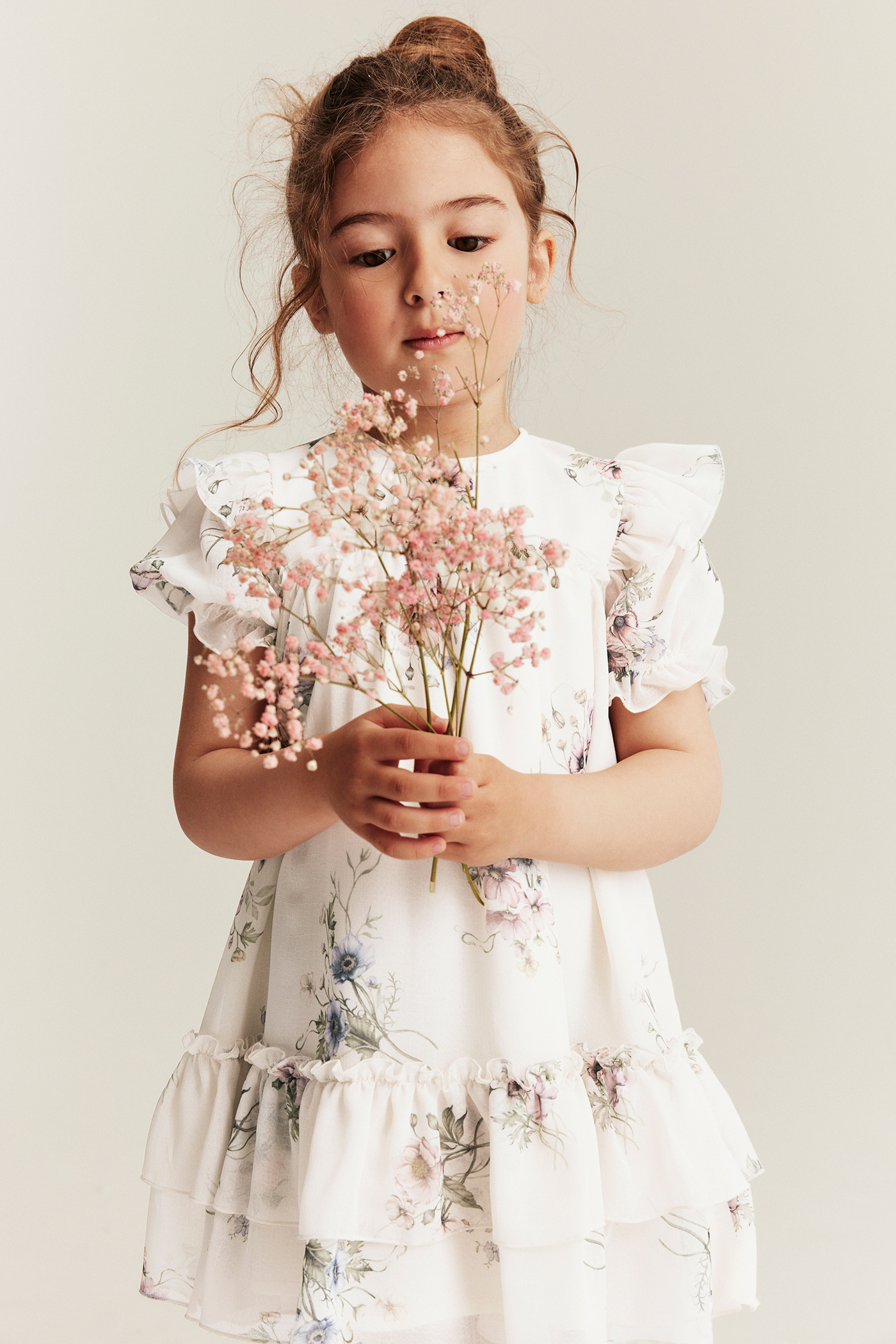 Wholesale Women Elegant Tiny Flower Print Chiffon Blouses