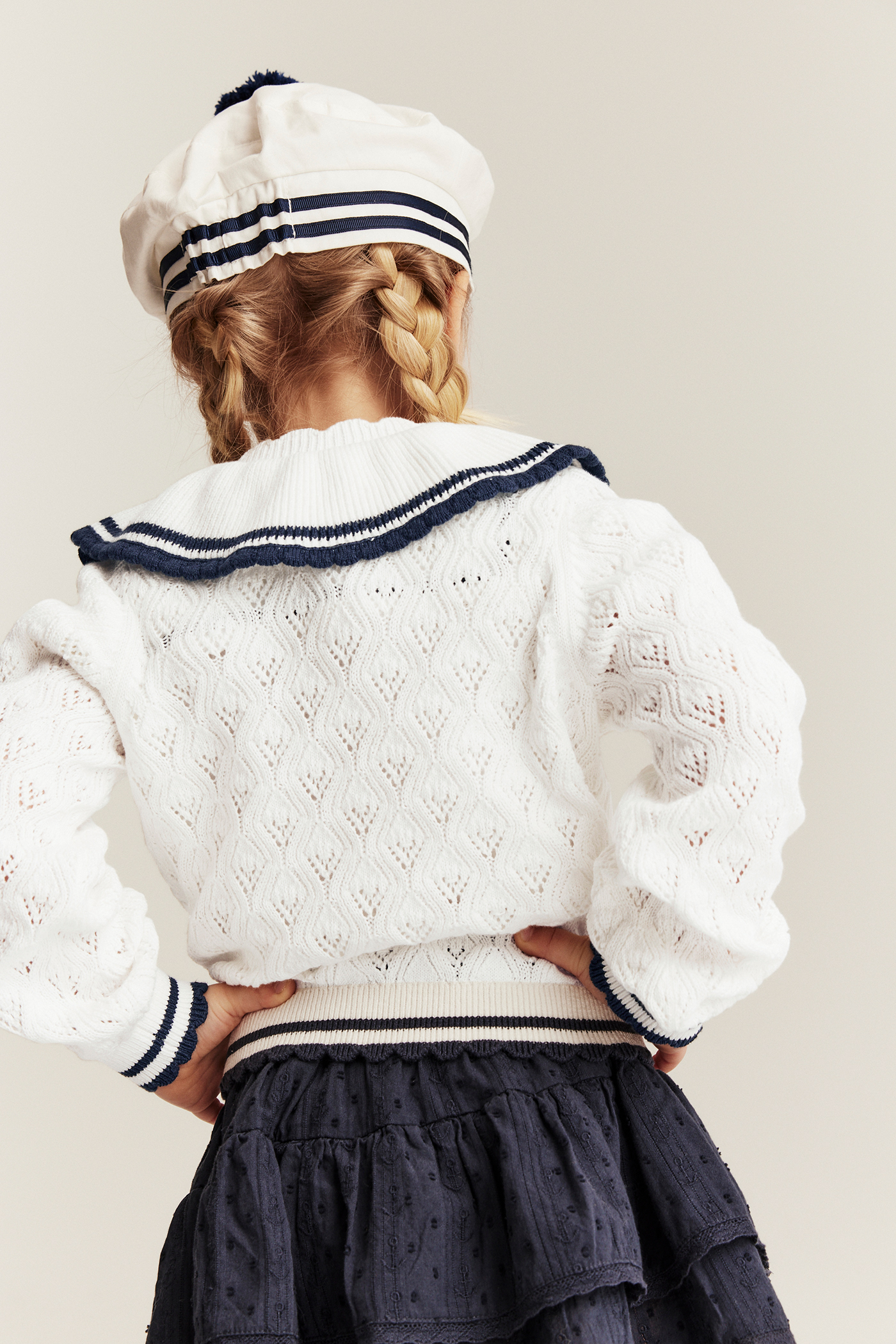 Cardigan with sailor collar | Off-white | Kids | Newbie