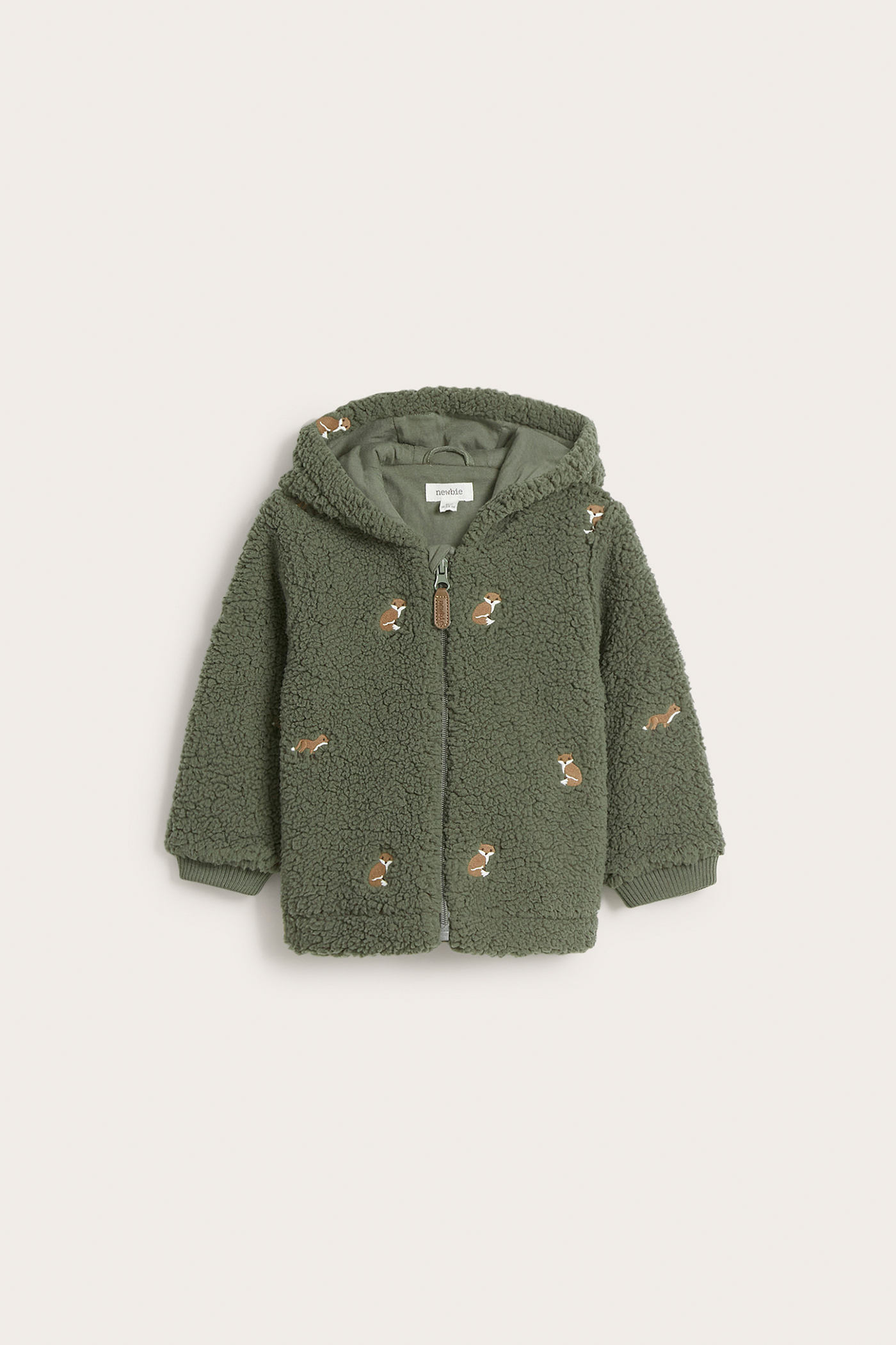 Pile jacket with fox motif | Dark green | Baby | Newbie
