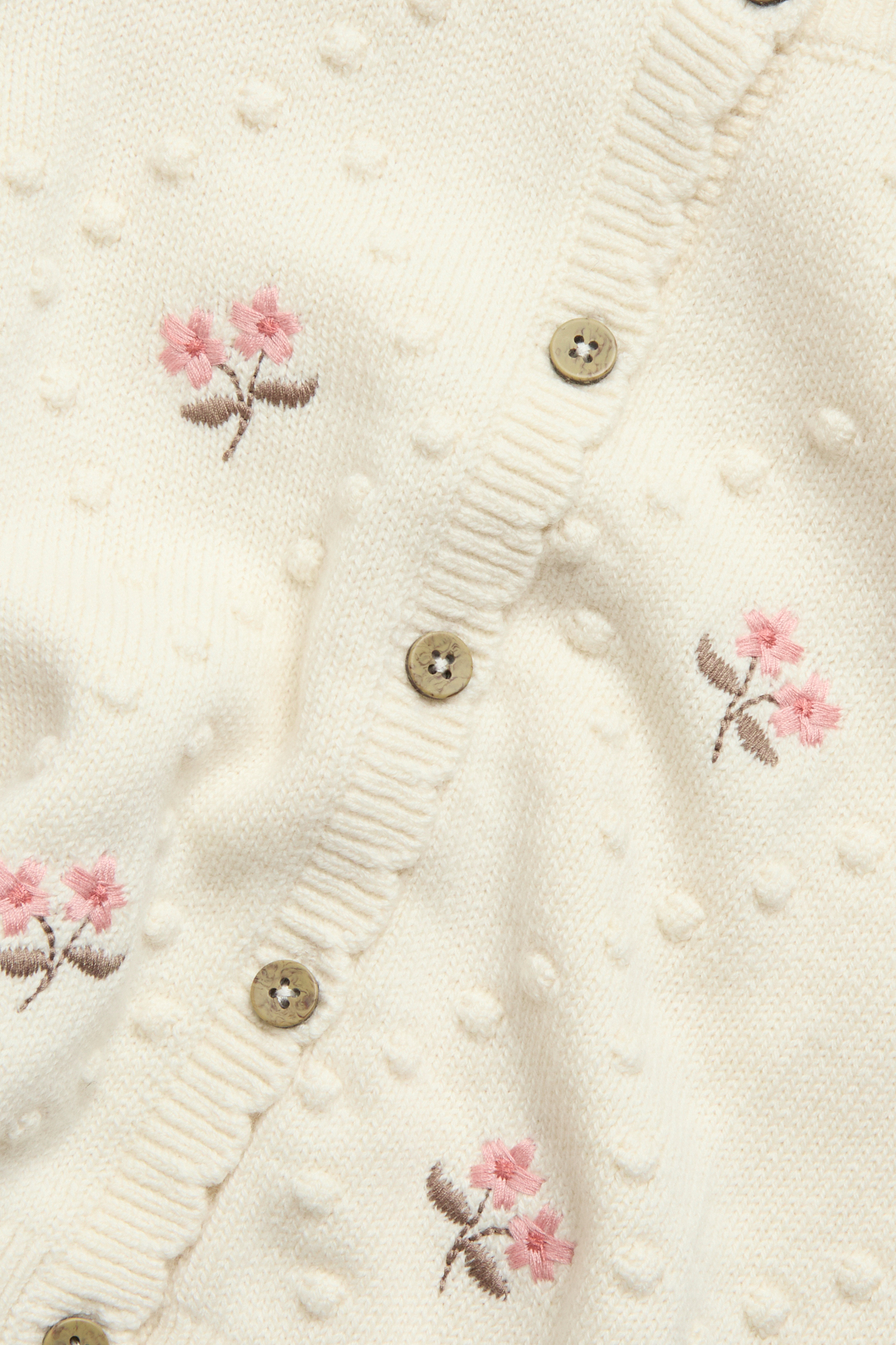 Floral wool-blend cardigan Light beige Kids Newbie