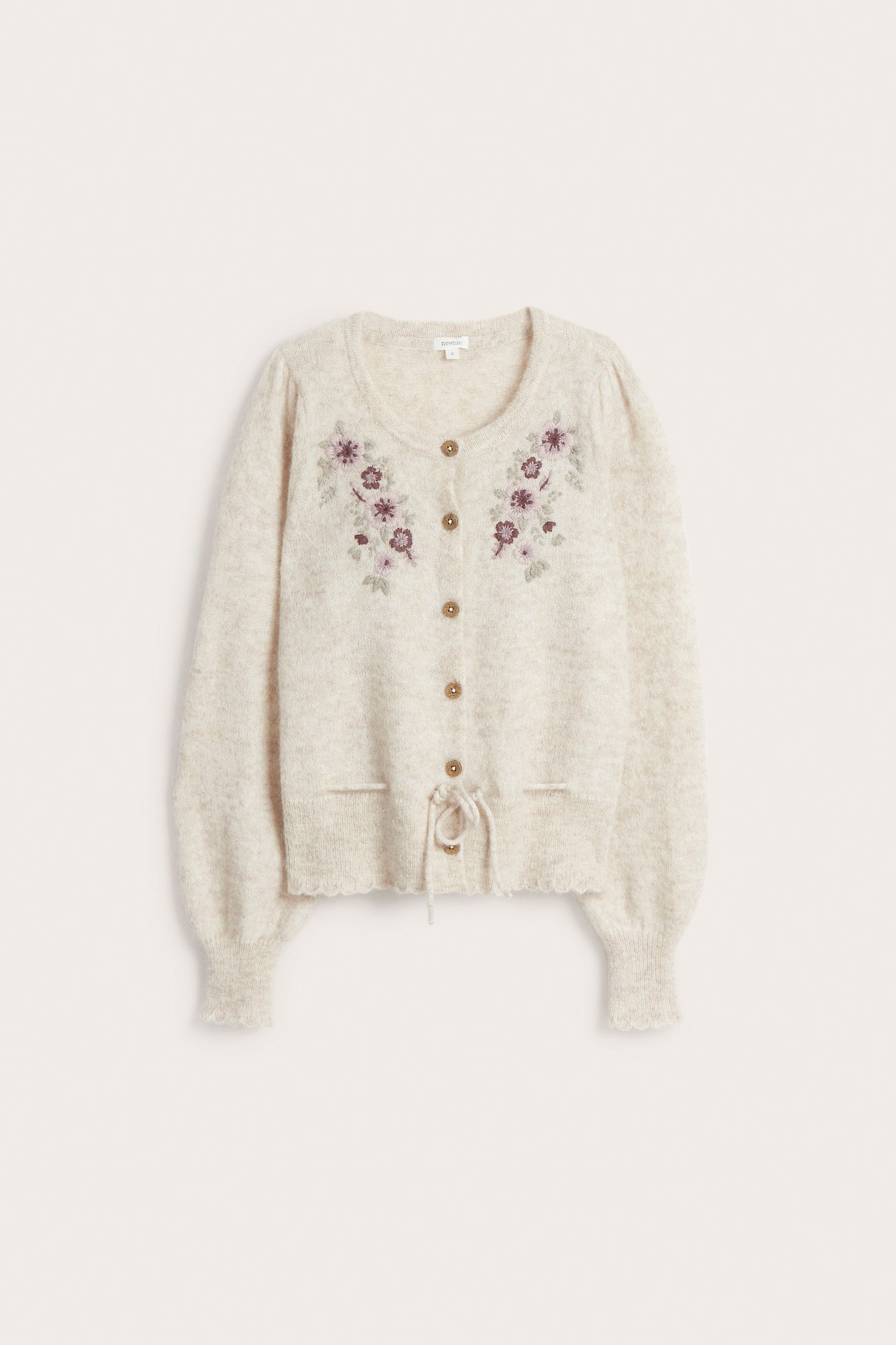 Wool-blend cardigan from Newbie Woman | Beige mélange | Kids | Newbie