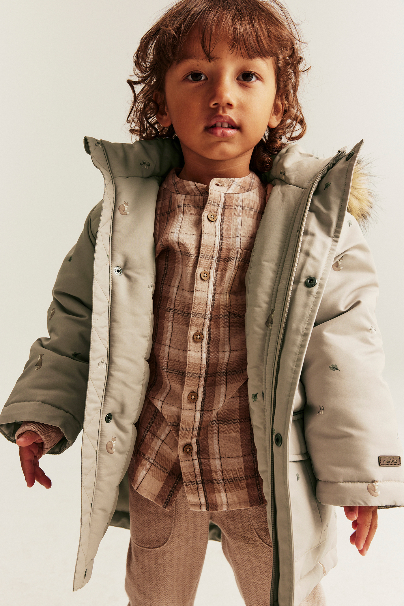 Padded jacket with fox print | Beige | Kids | Newbie