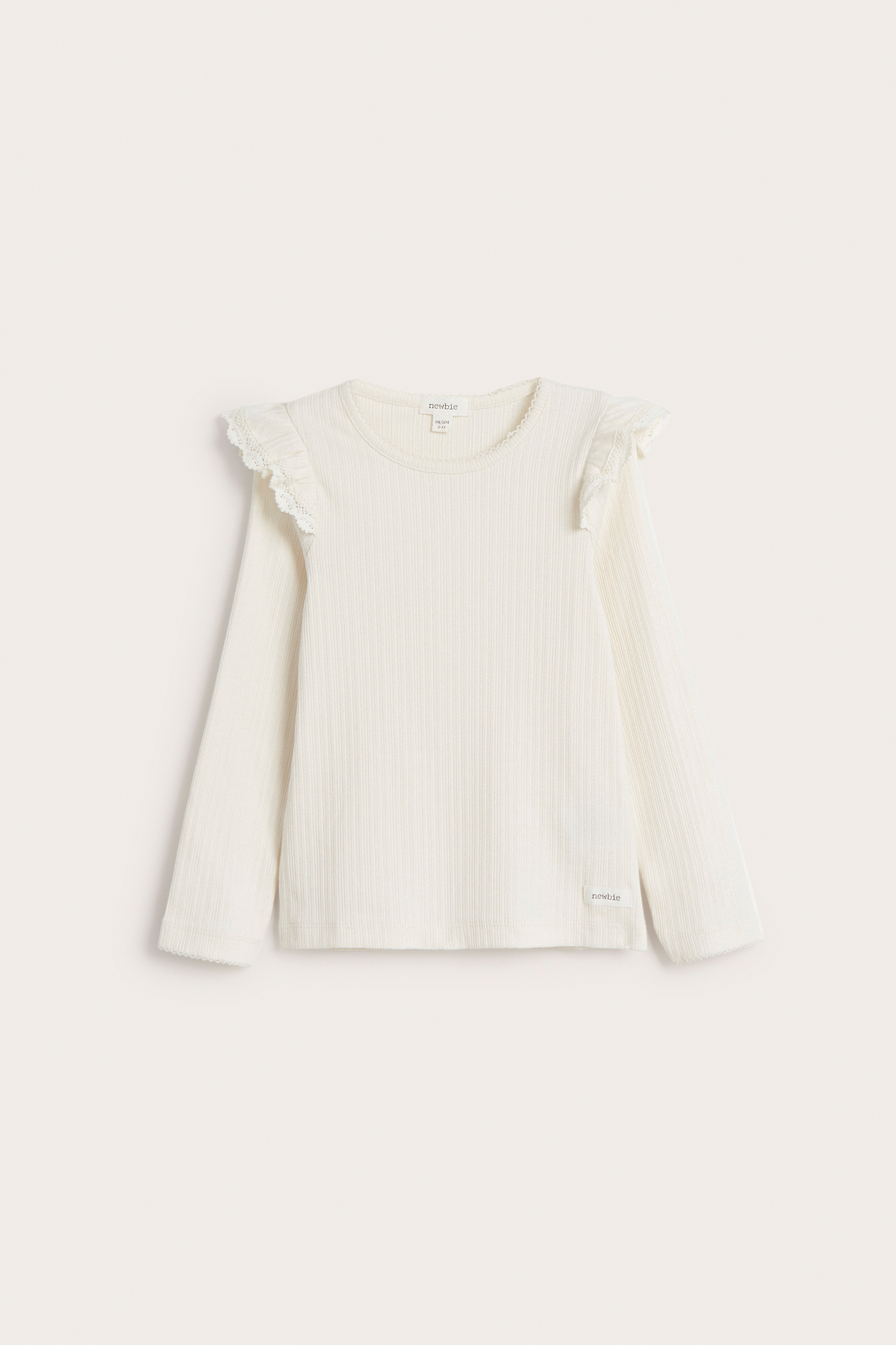 Ribbed top with frills | Off-white | Kids | Newbie