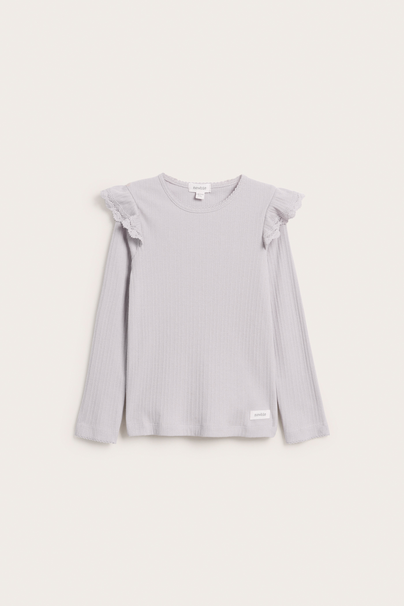 Ribbed top with frills | Off-white | Kids | Newbie