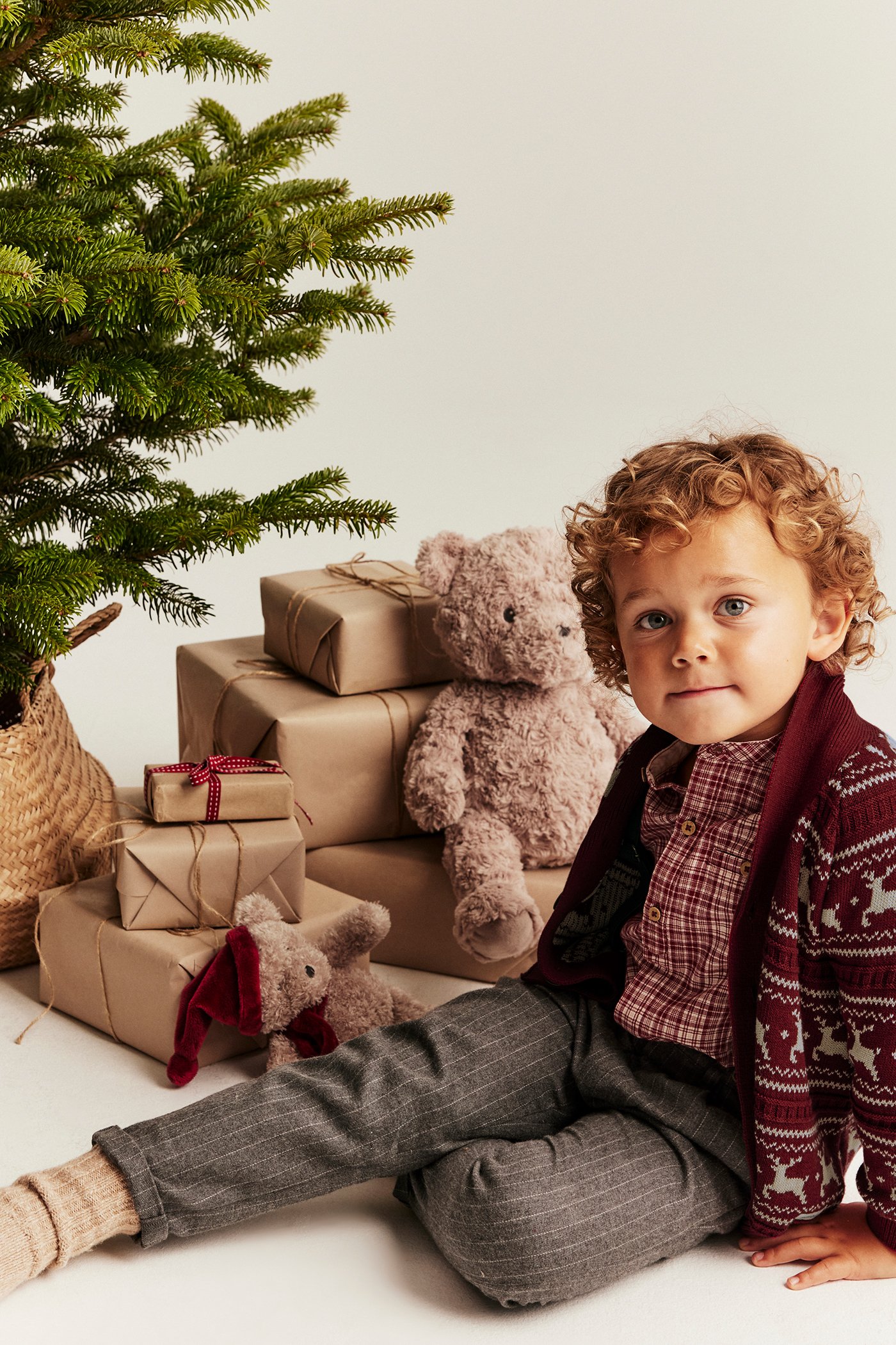 Jacquard-knit cardigan | Red | Kids | Newbie