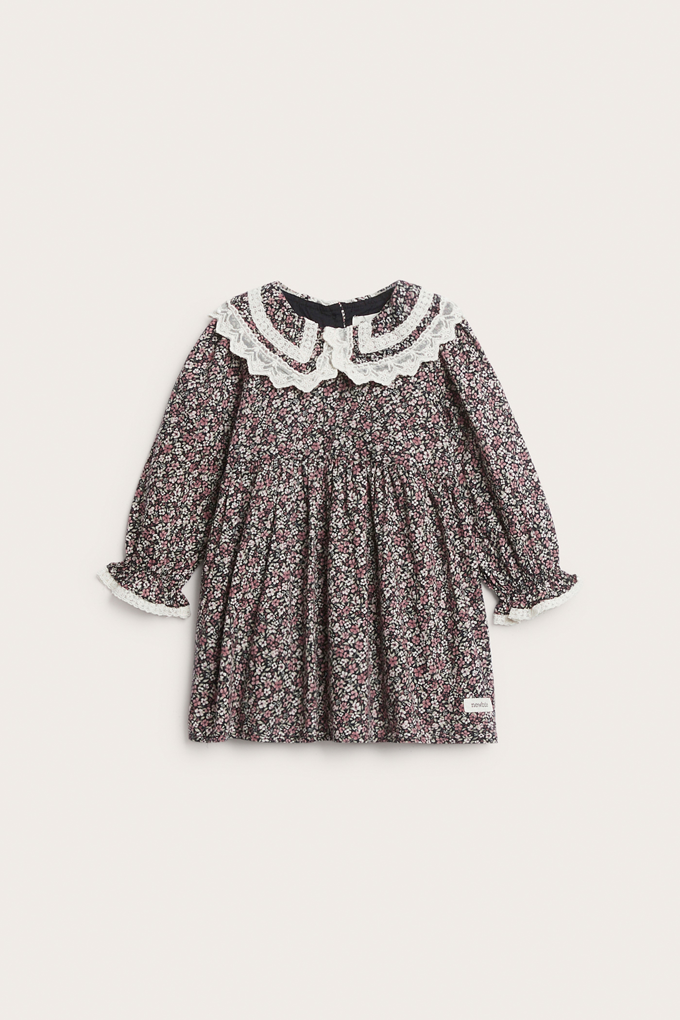 Floral dress with collar | Black | Baby