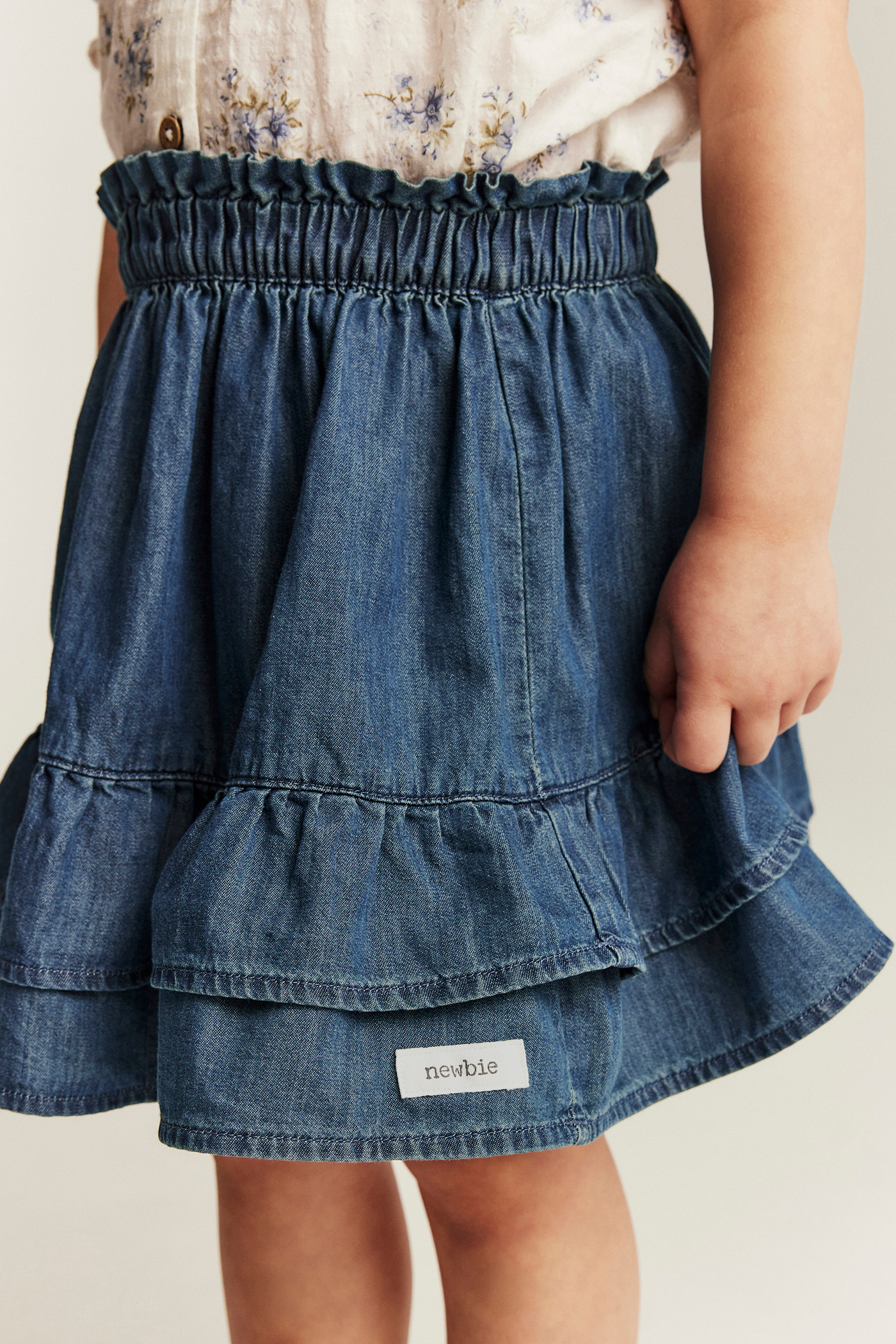 スカート denim enfant wrapped skirt / papier Denim blue Denim