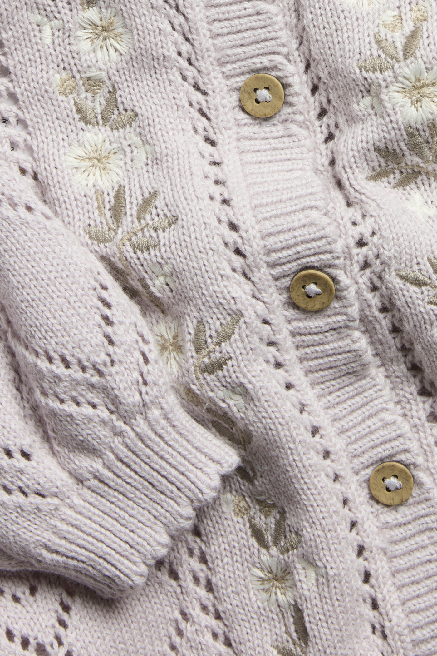 Knitted floral cardigan | Light purple | Baby | Newbie