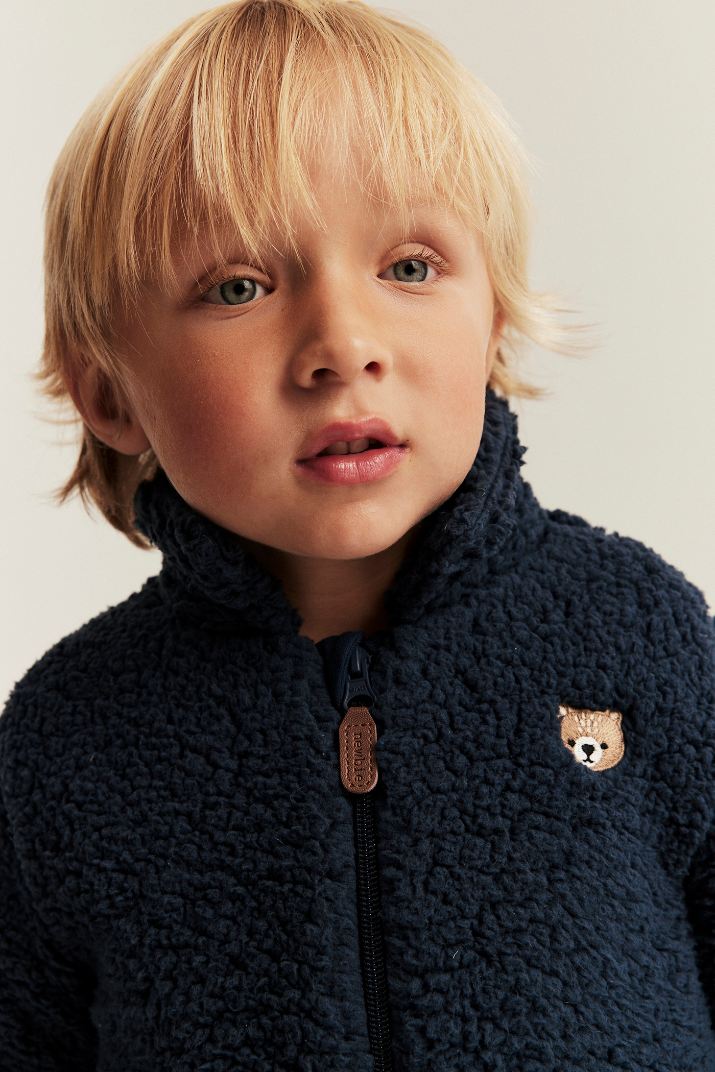 ジャケット・アウター Katie 25TH BABY BEAR stadium jumper Pile jacket with bear embroidery | Dark blue | Kids | Newbie