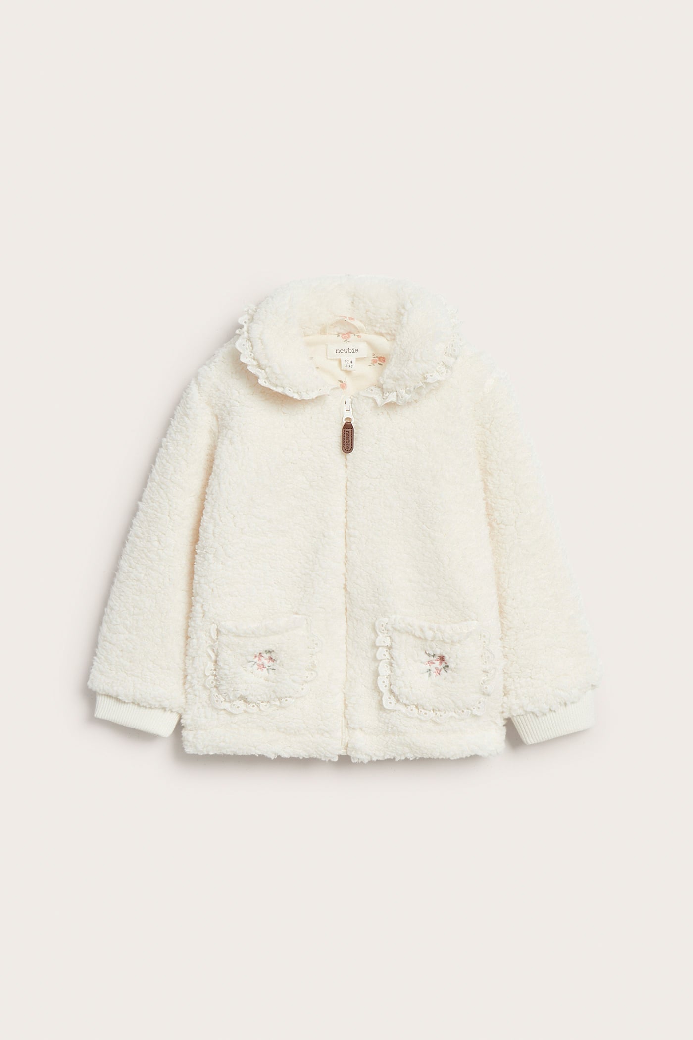 Pile jacket with lace collar | Off-white | Kids | Newbie