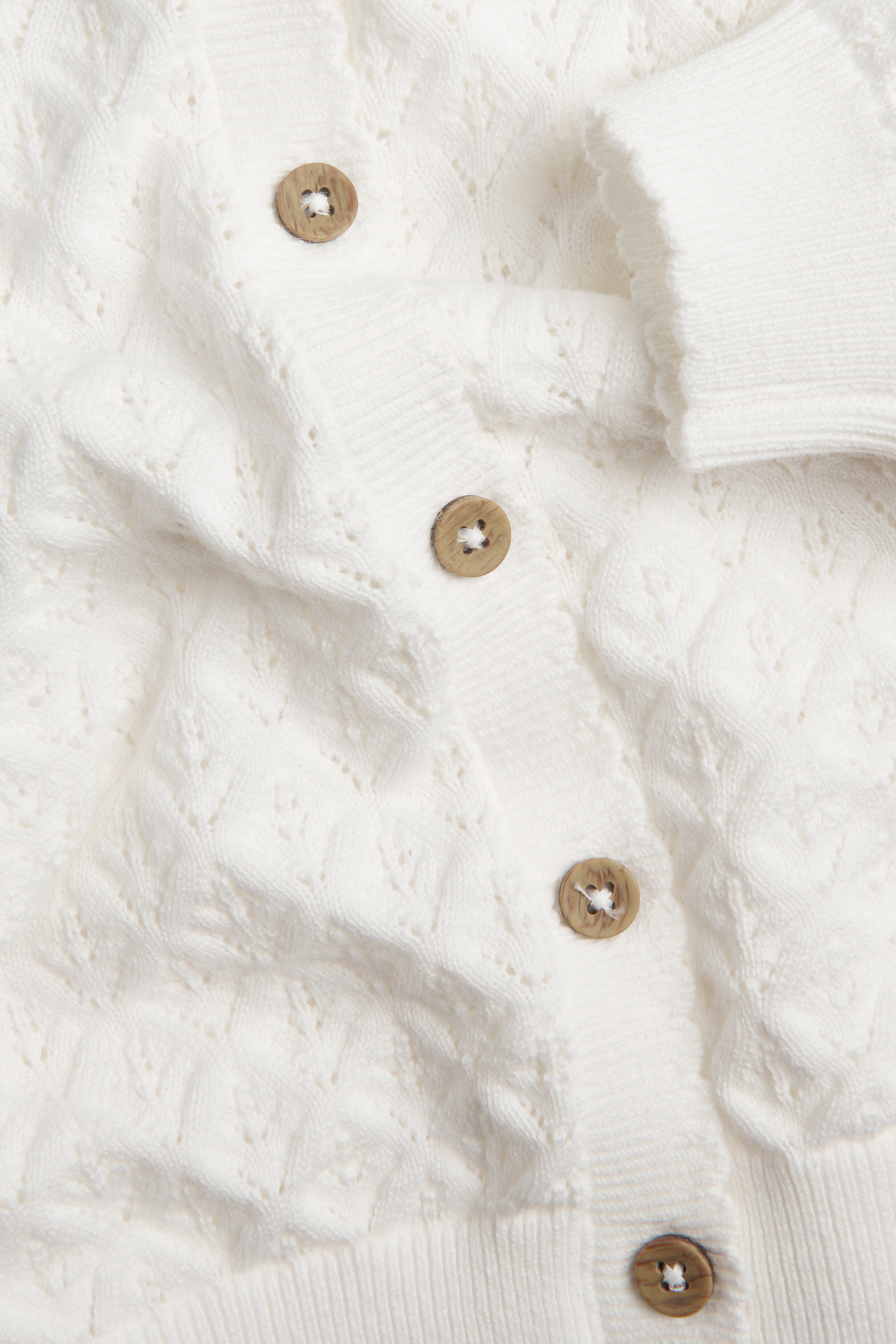 Knitted, patterned cardigan | Off-white | Baby | Newbie
