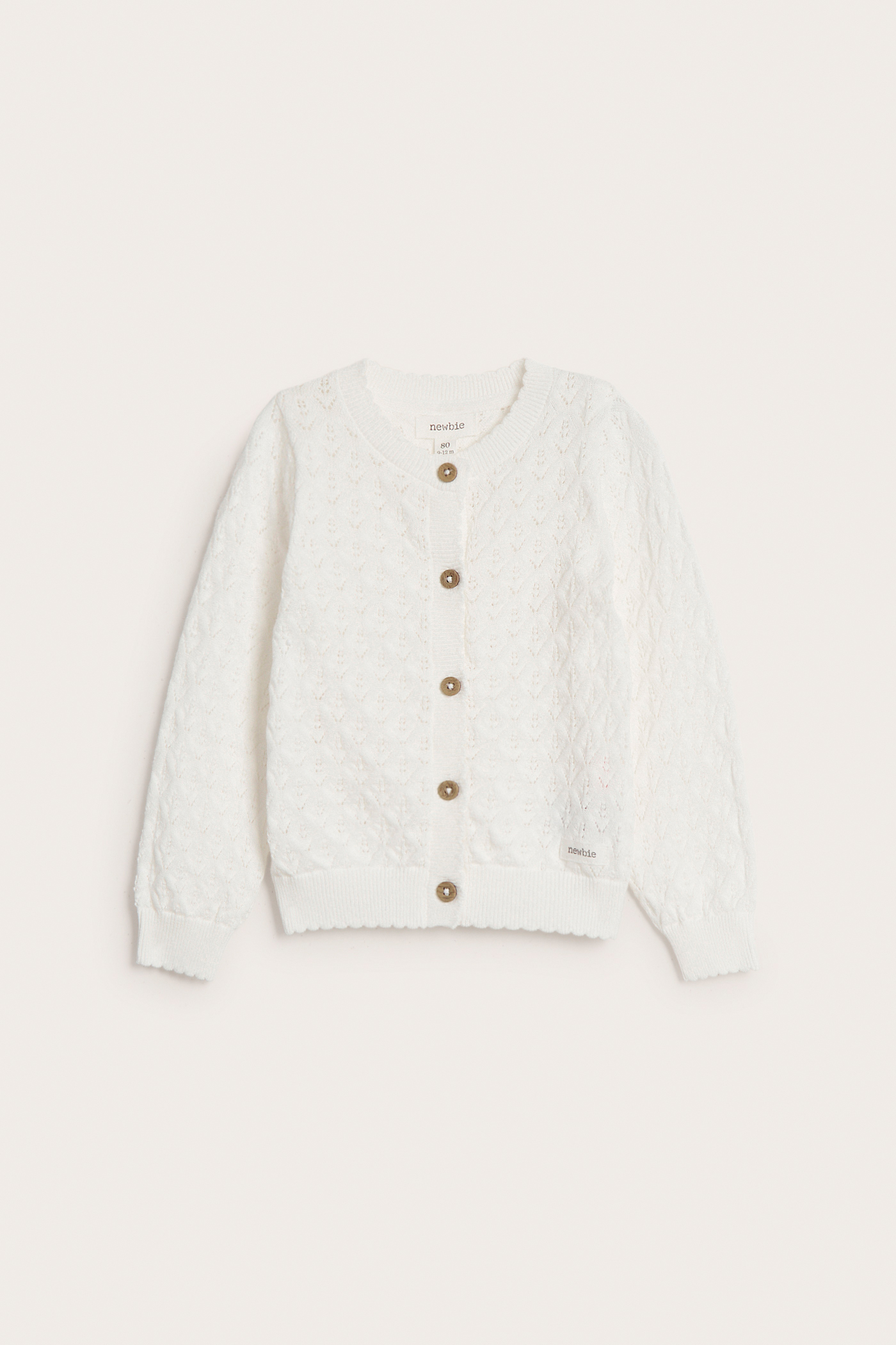 Knitted, patterned cardigan | Off-white | Baby | Newbie