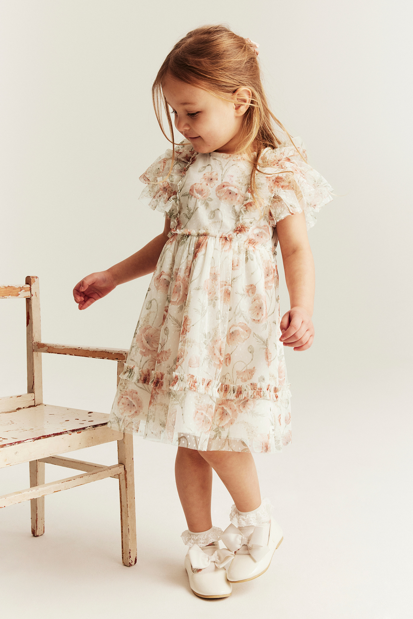 Floral mesh dress | Off-white | Kids | Newbie