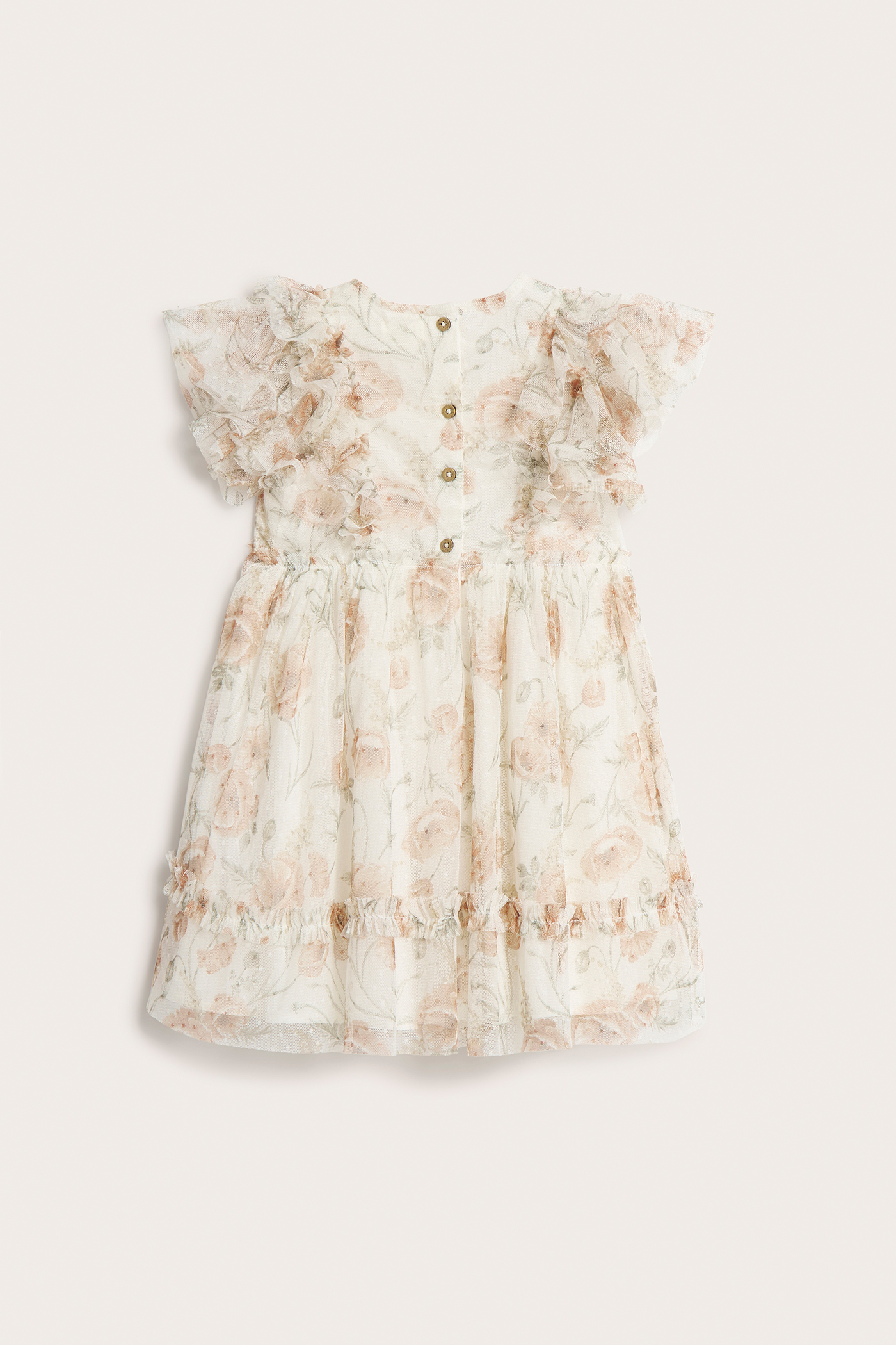 Floral mesh dress | Off-white | Kids | Newbie Floral mesh dress | Off-white | Kids | Newbie