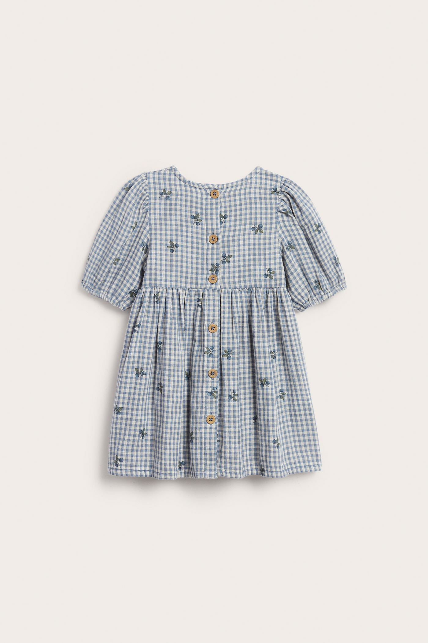Plaid dress with blueberry print | Blue | Baby | Newbie