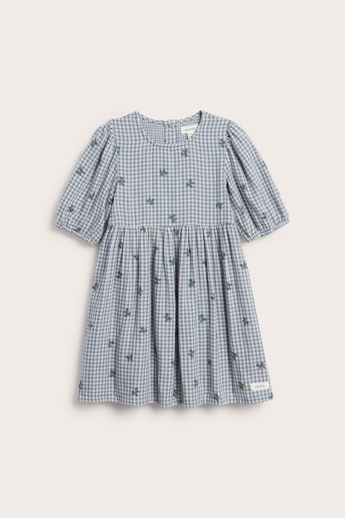 Plaid dress with blueberry print | Blue | Kids | Newbie Plaid dress with blueberry print | Blue | Kids | Newbie