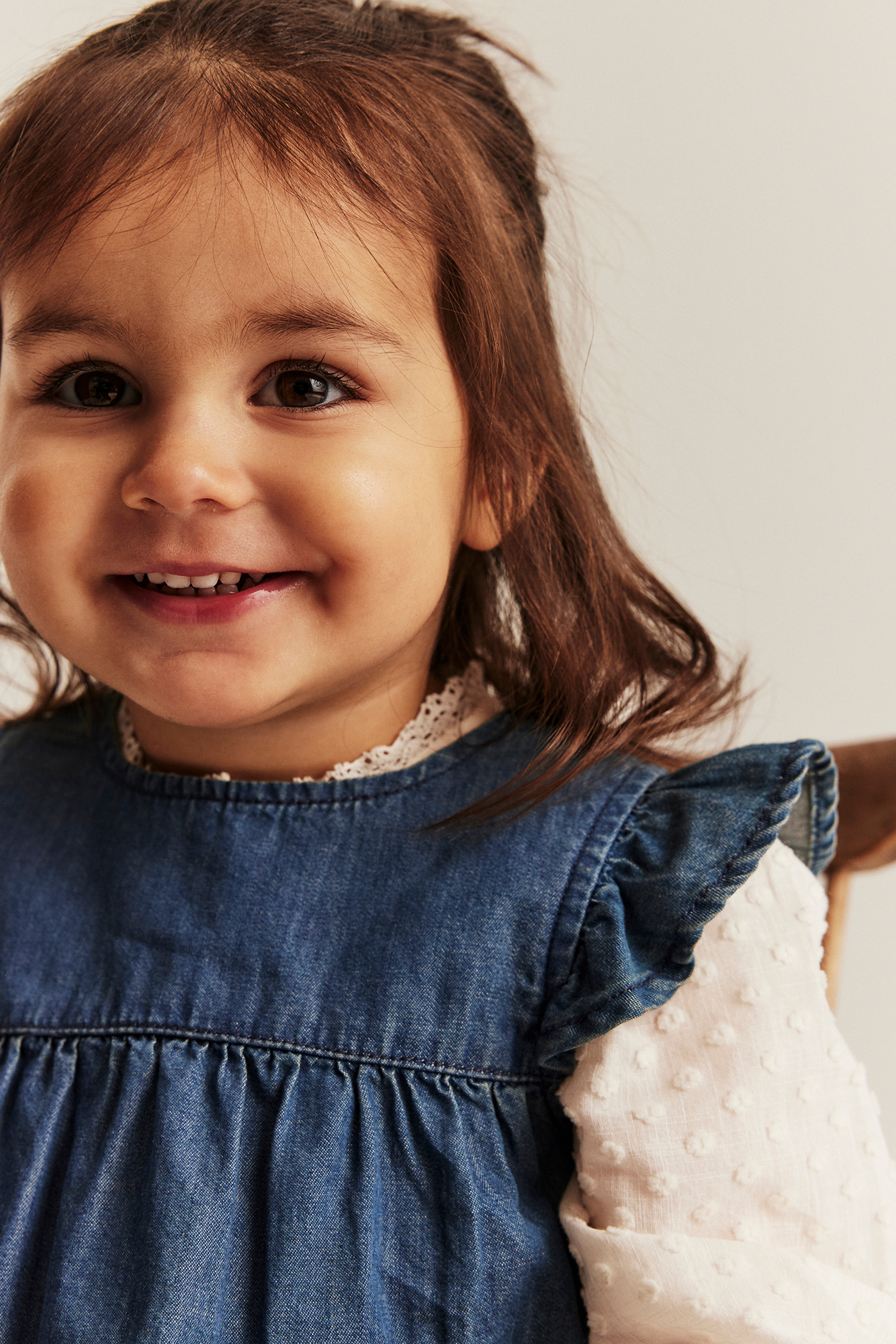 Frilled denim dress | Denim | Baby | Newbie