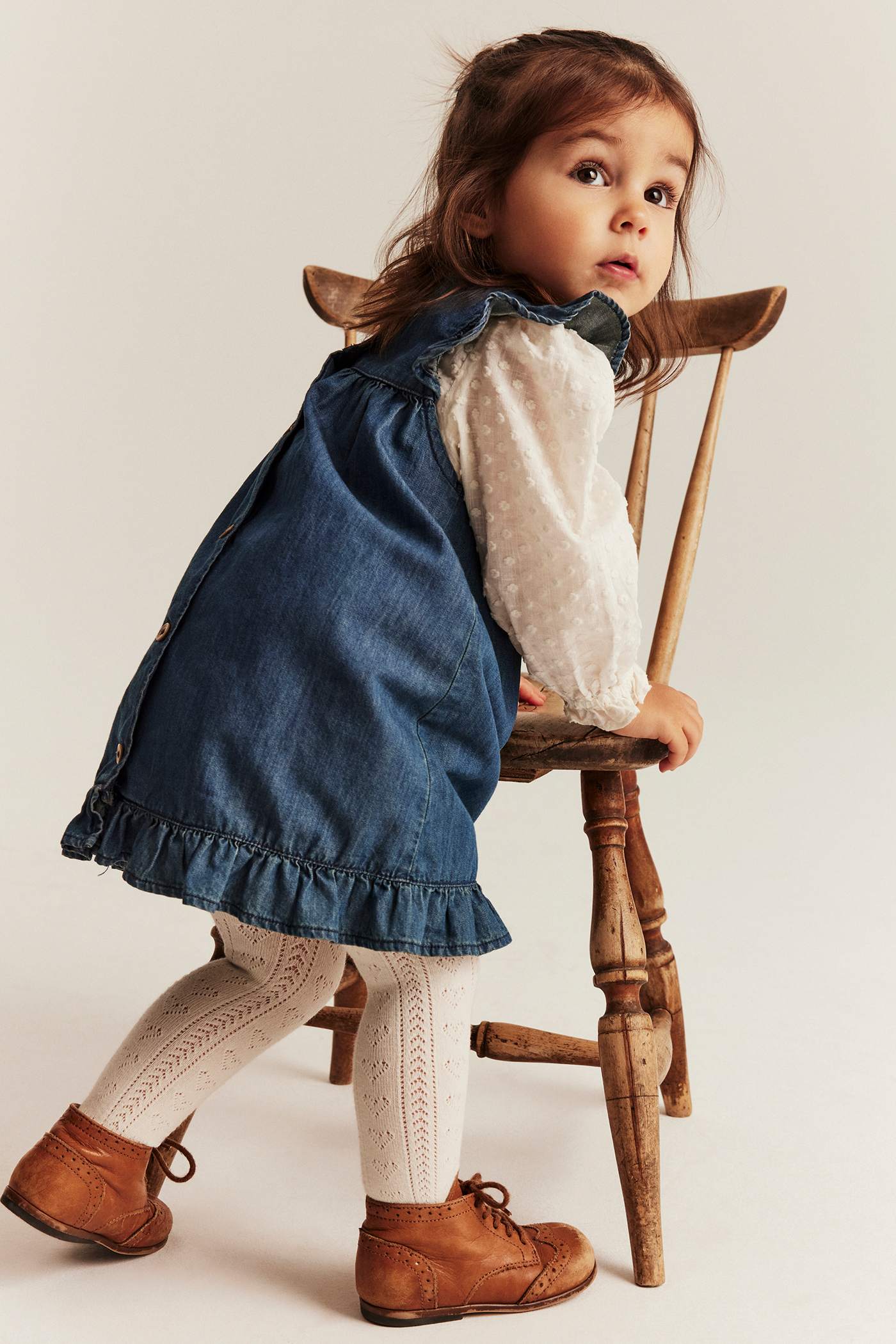 Frilled denim dress | Denim | Baby | Newbie