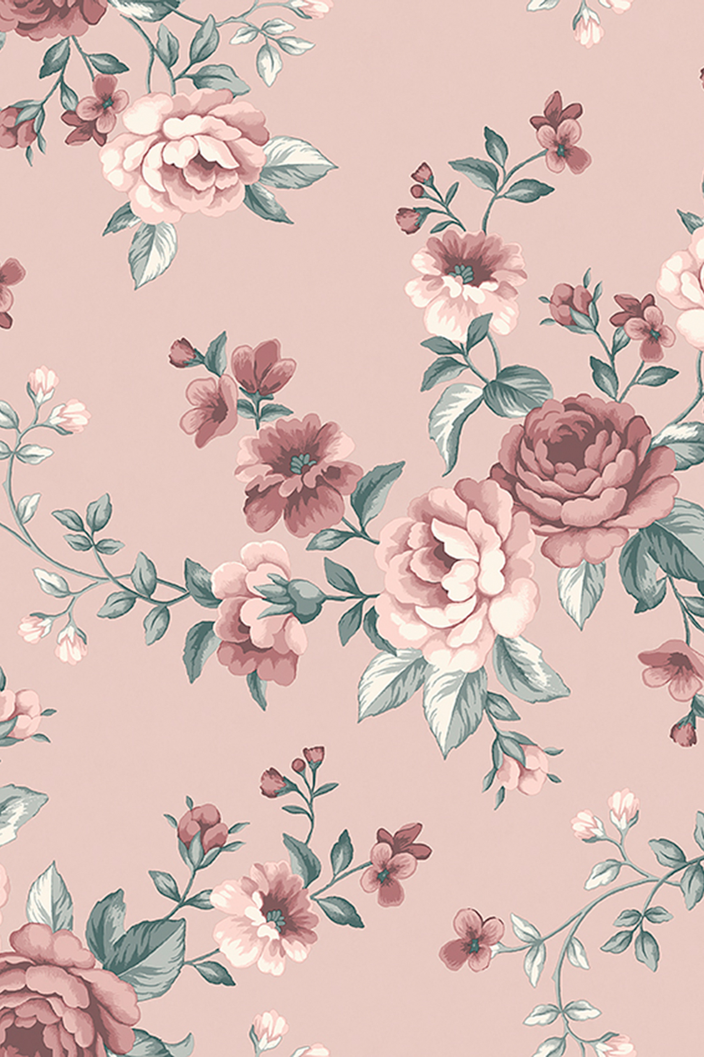 Floral wallpaper | Light brown | Baby | Newbie