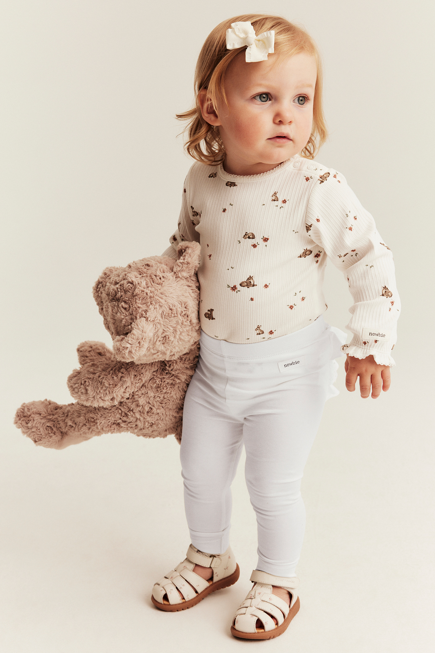 Leggings with ruffles | Off-white | Baby | Newbie