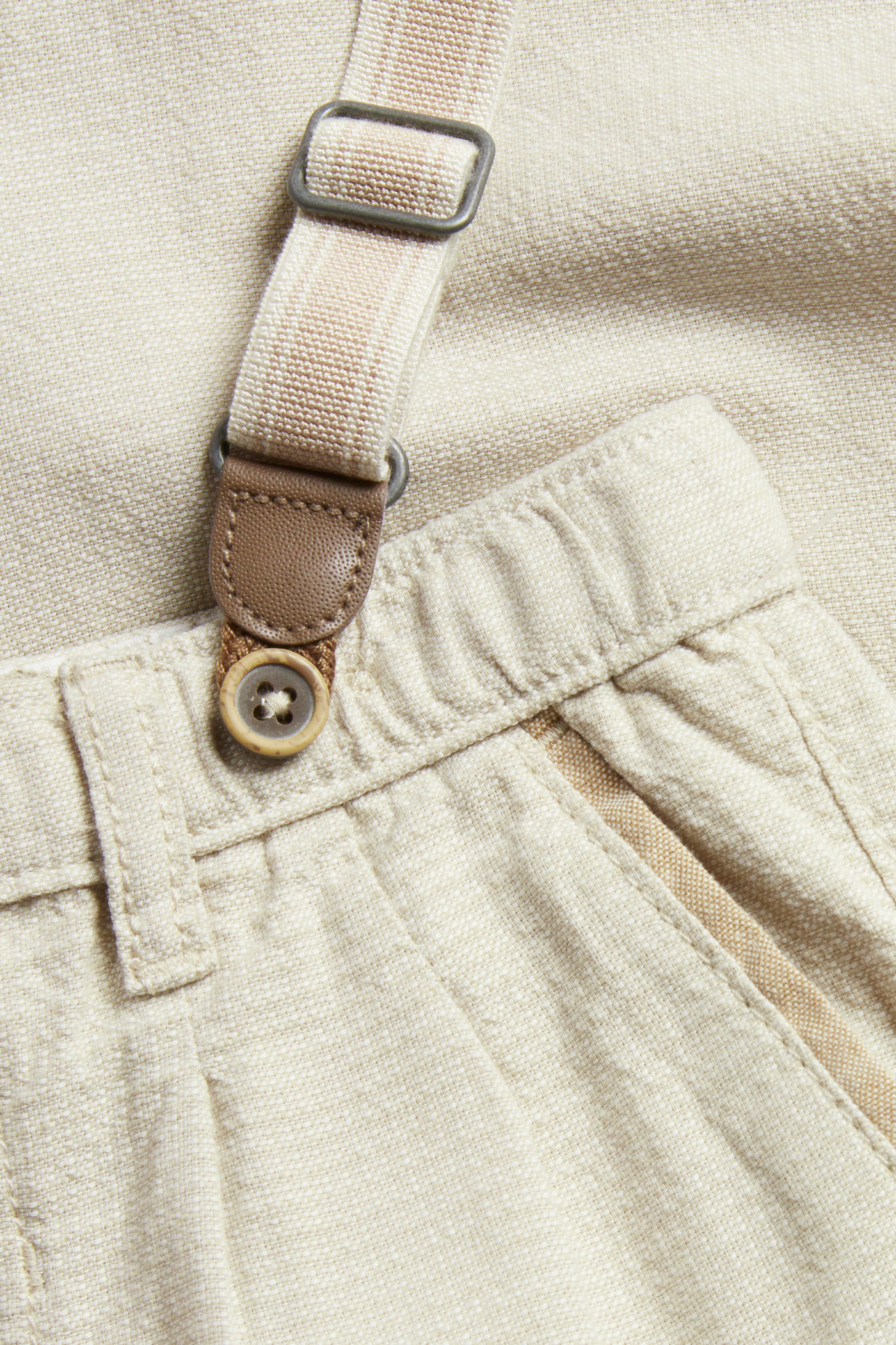 Woven pants with braces | Beige | Kids | Newbie