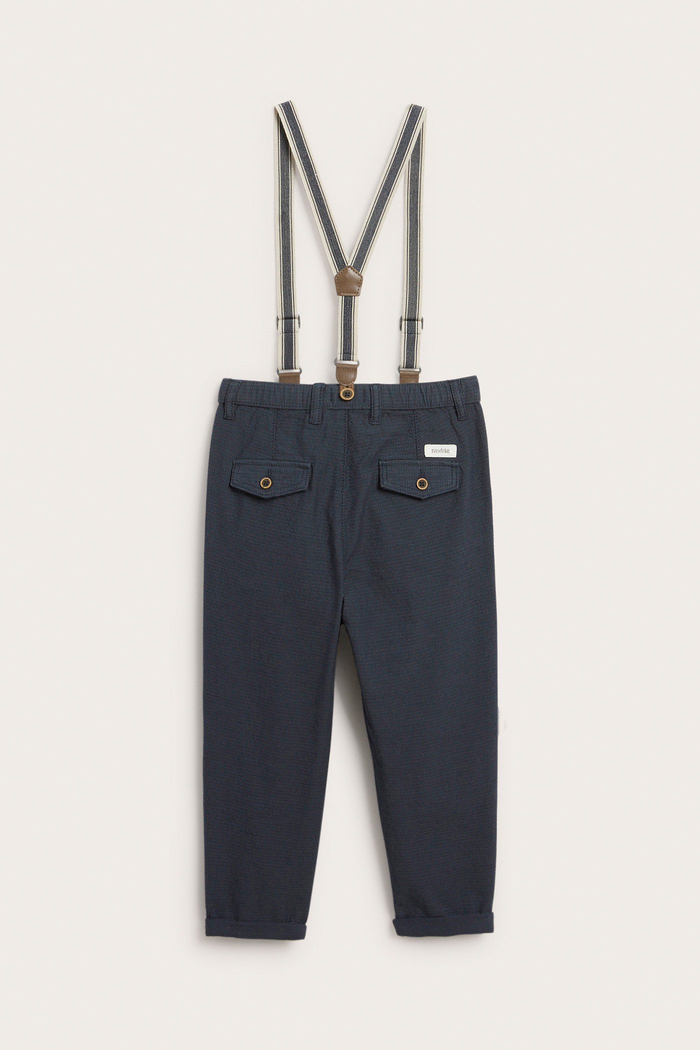 Woven pants with braces | Dark blue | Kids | Newbie