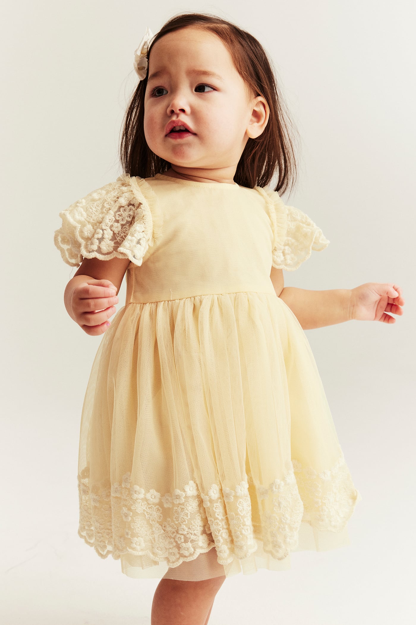 Mesh dress with embroidery | Yellow | Baby | Newbie Mesh dress with embroidery | Yellow | Baby | Newbie