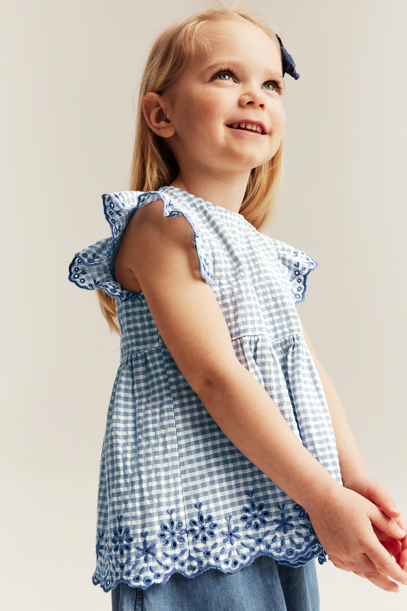 Peplum blouse with embroidery | Blue | Kids | Newbie