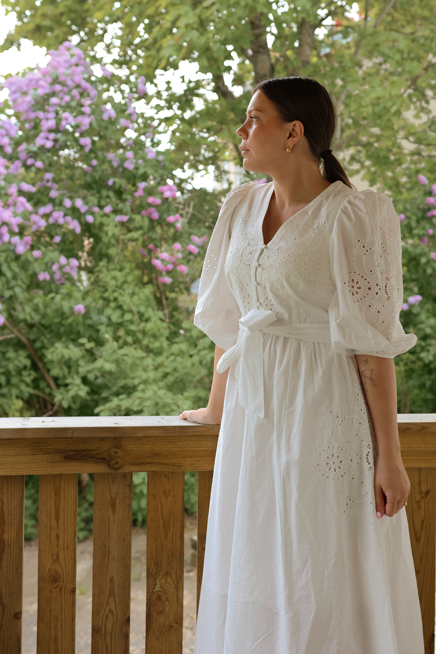 ワンピース Embroidery Cuffs Lace Sleeves Dress Embroidered dress from Newbie Woman | Off-white | Kids | Newbie
