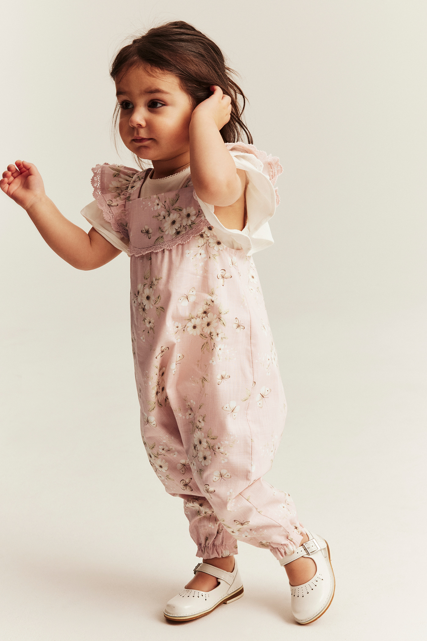 Butterfly floral jumpsuit | Light pink | Baby | Newbie