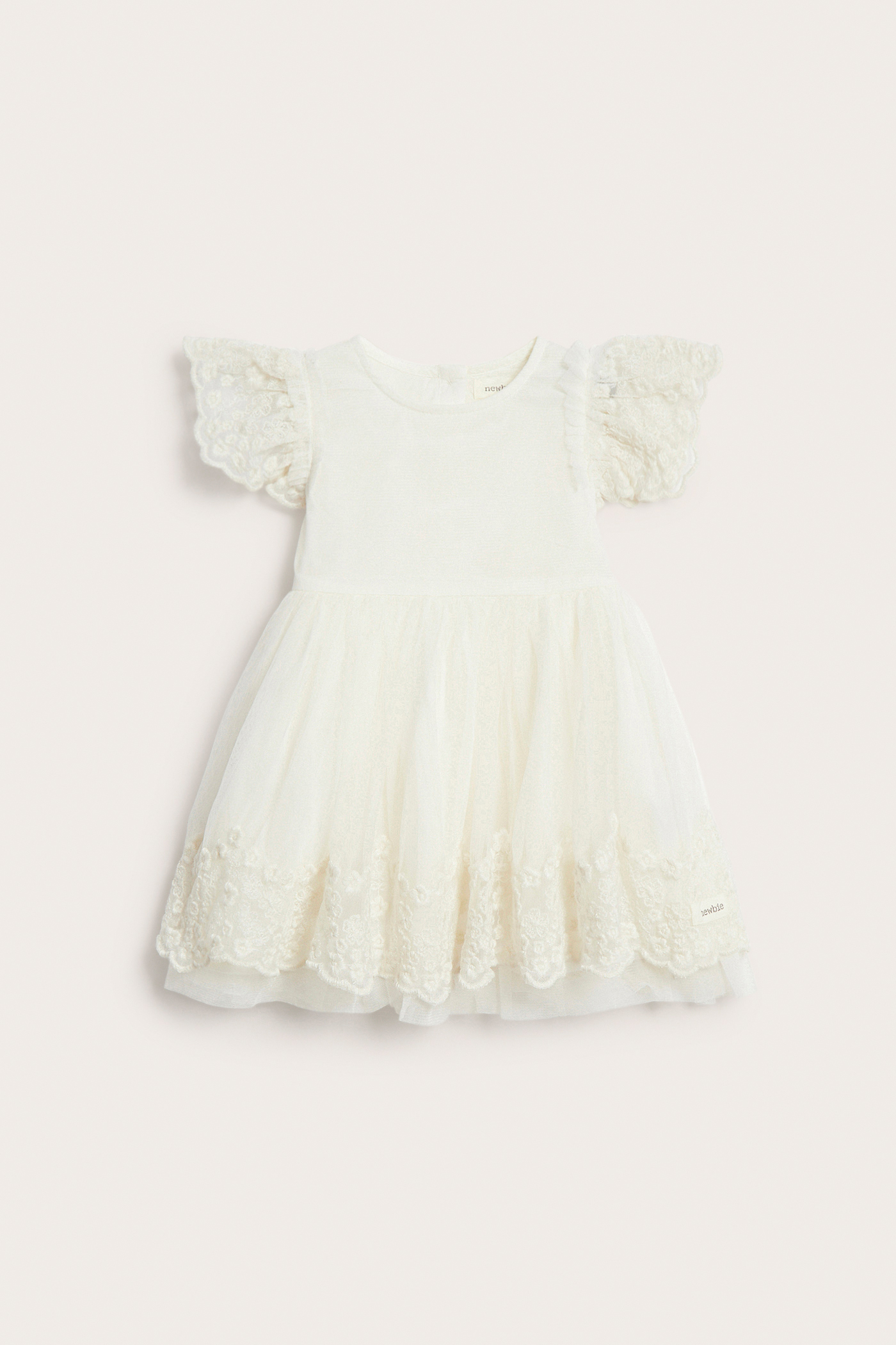 Mesh dress with embroidery | Off-white | Baby | Newbie