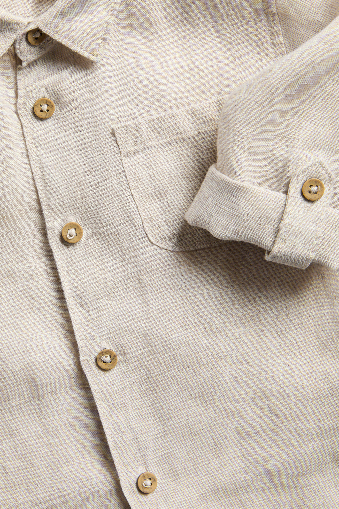 Linen shirt with collar | Light beige | Baby | Newbie