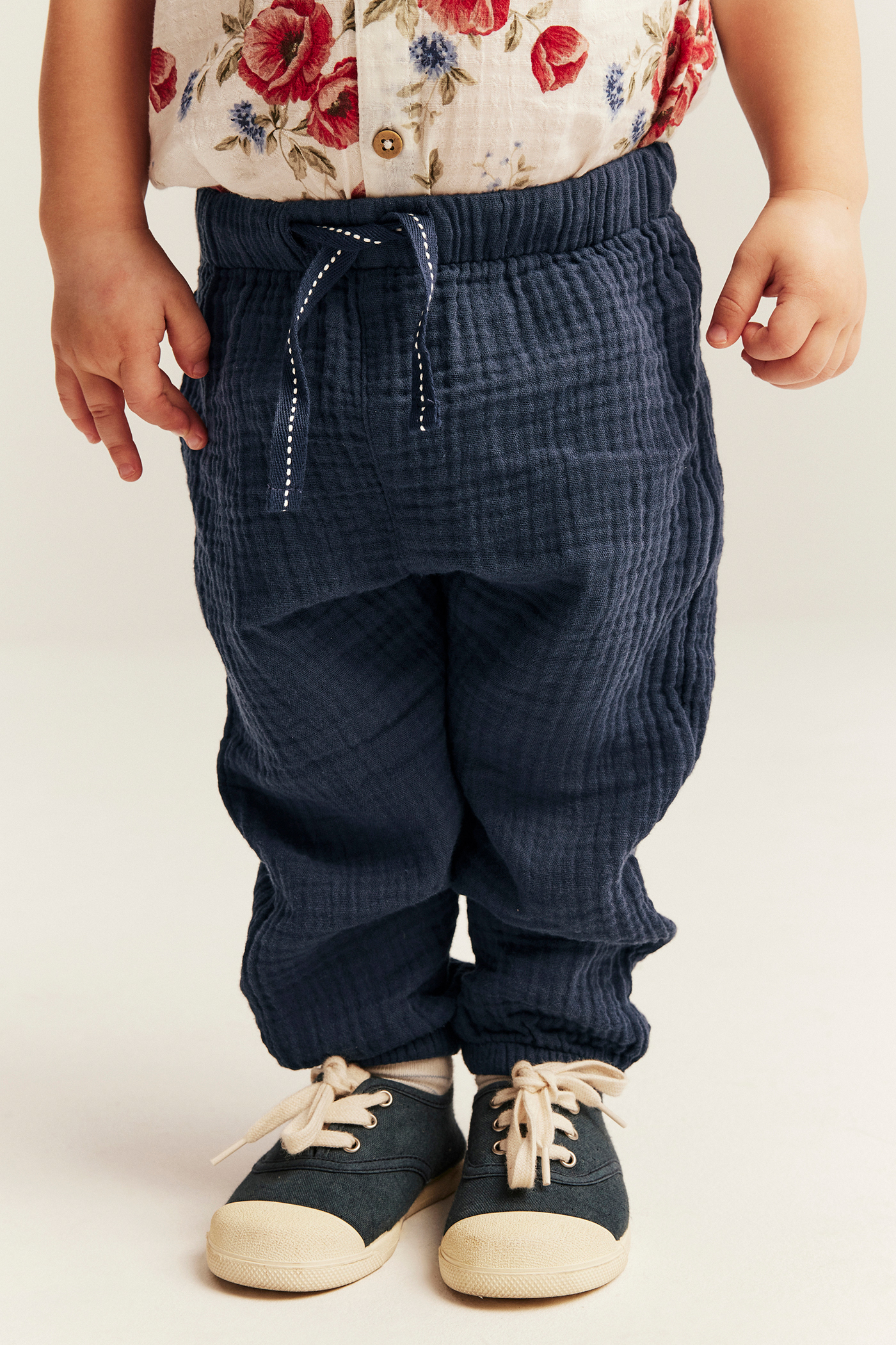 Woven muslin pants | Dark blue | Baby | Newbie