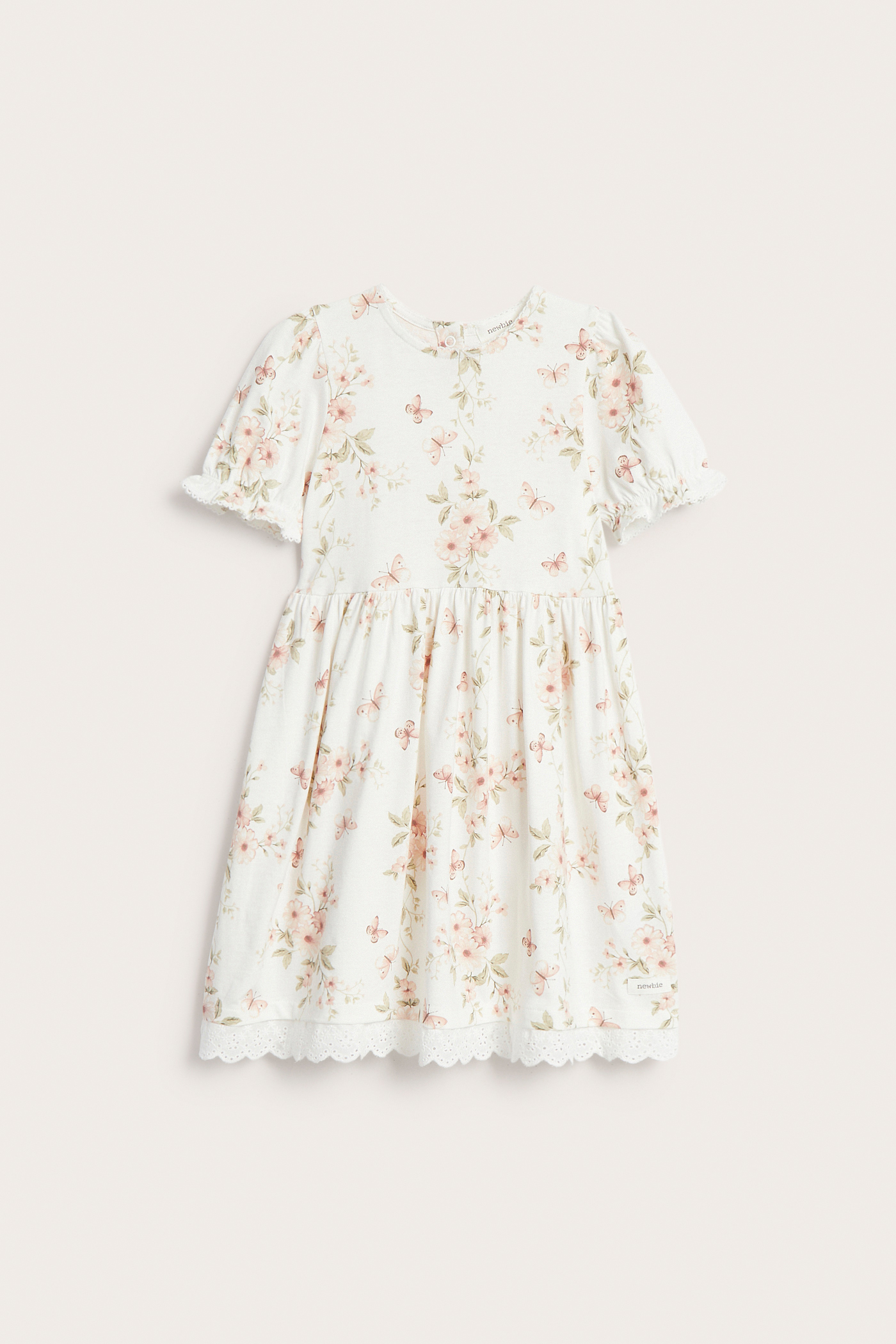 Floral dress with puff sleeves | Off-white | Kids | Newbie