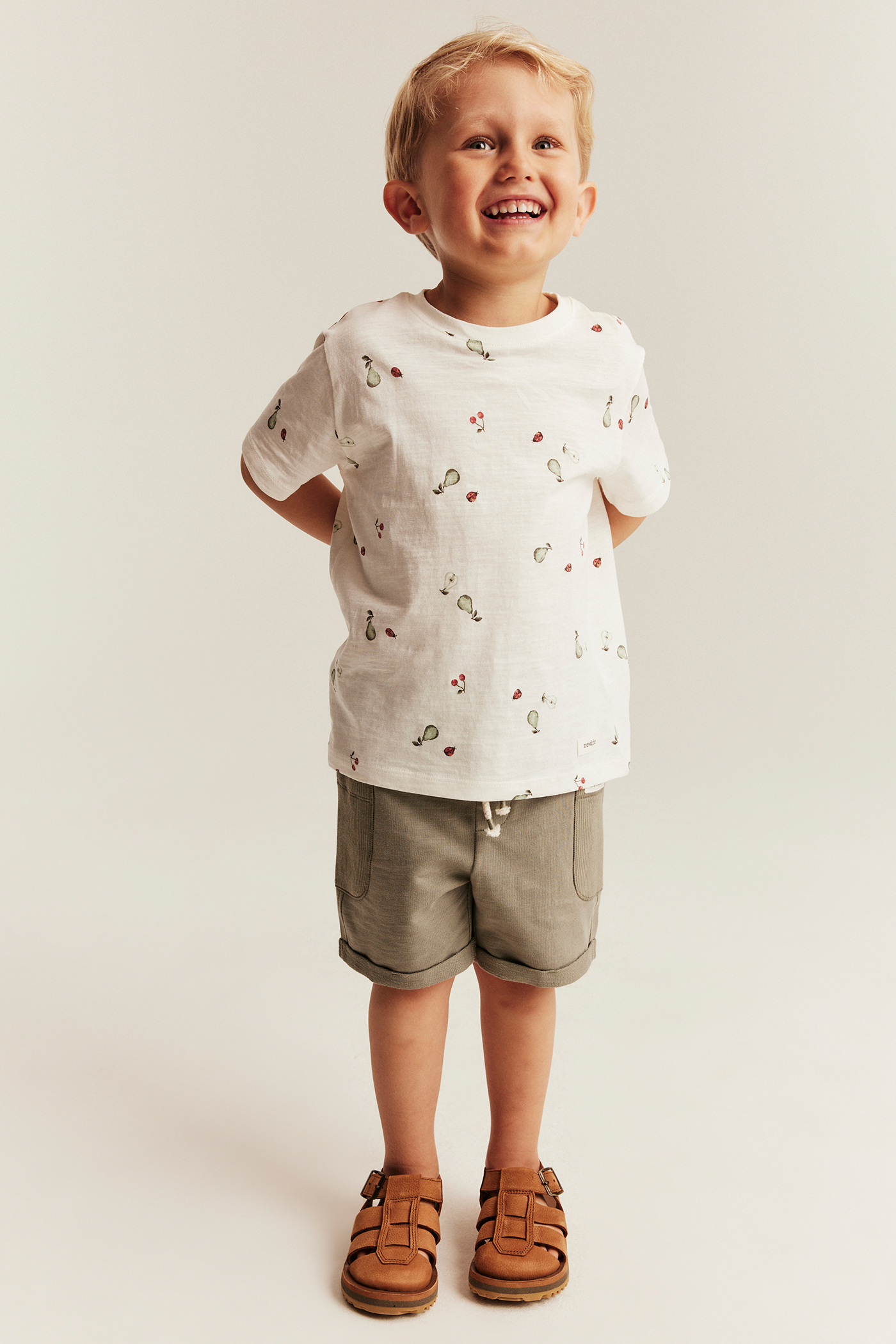 Patterned slub tricot t-shirt | Off-white | Kids | Newbie