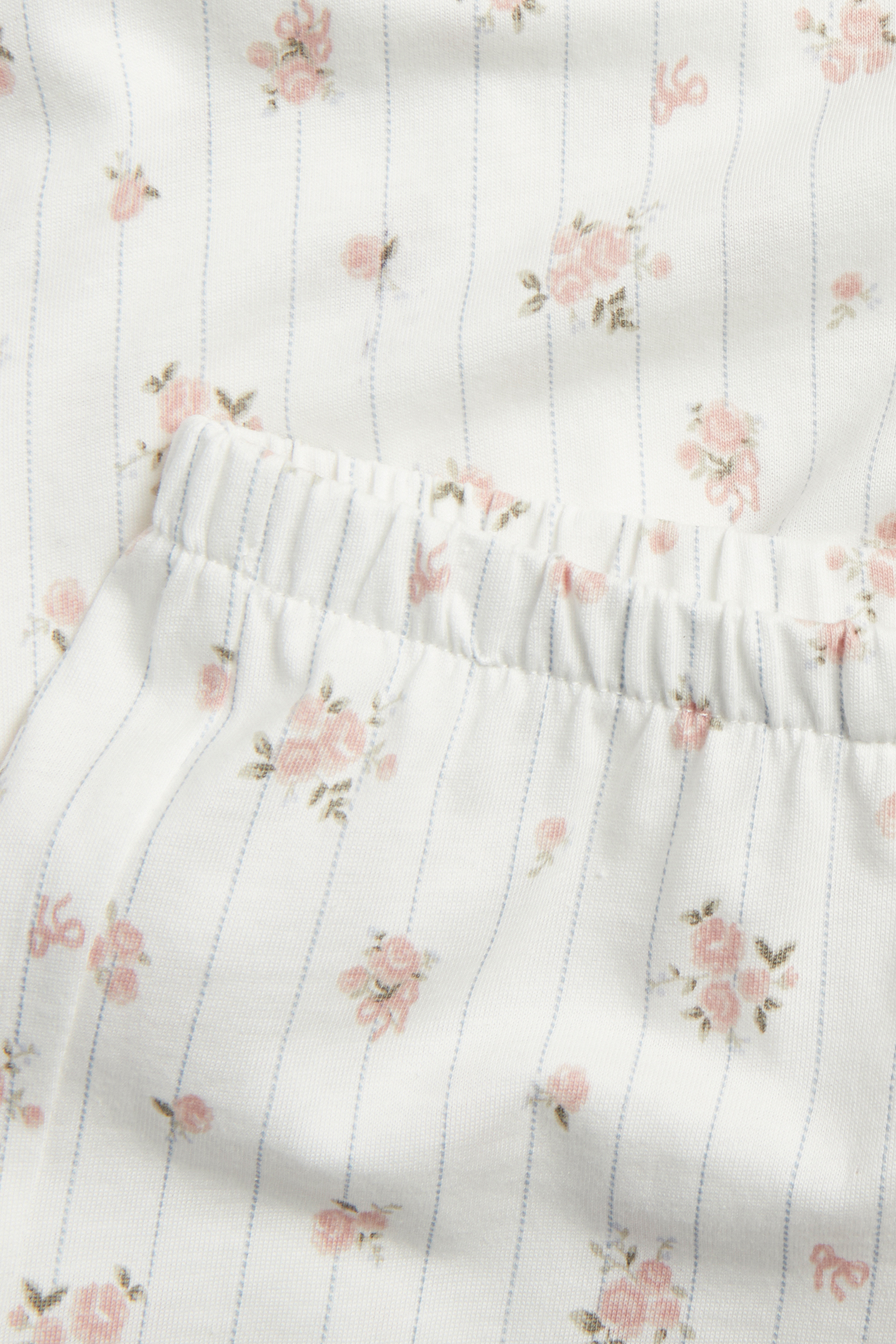 Floral pajama set with frill | Off-white | Kids | Newbie