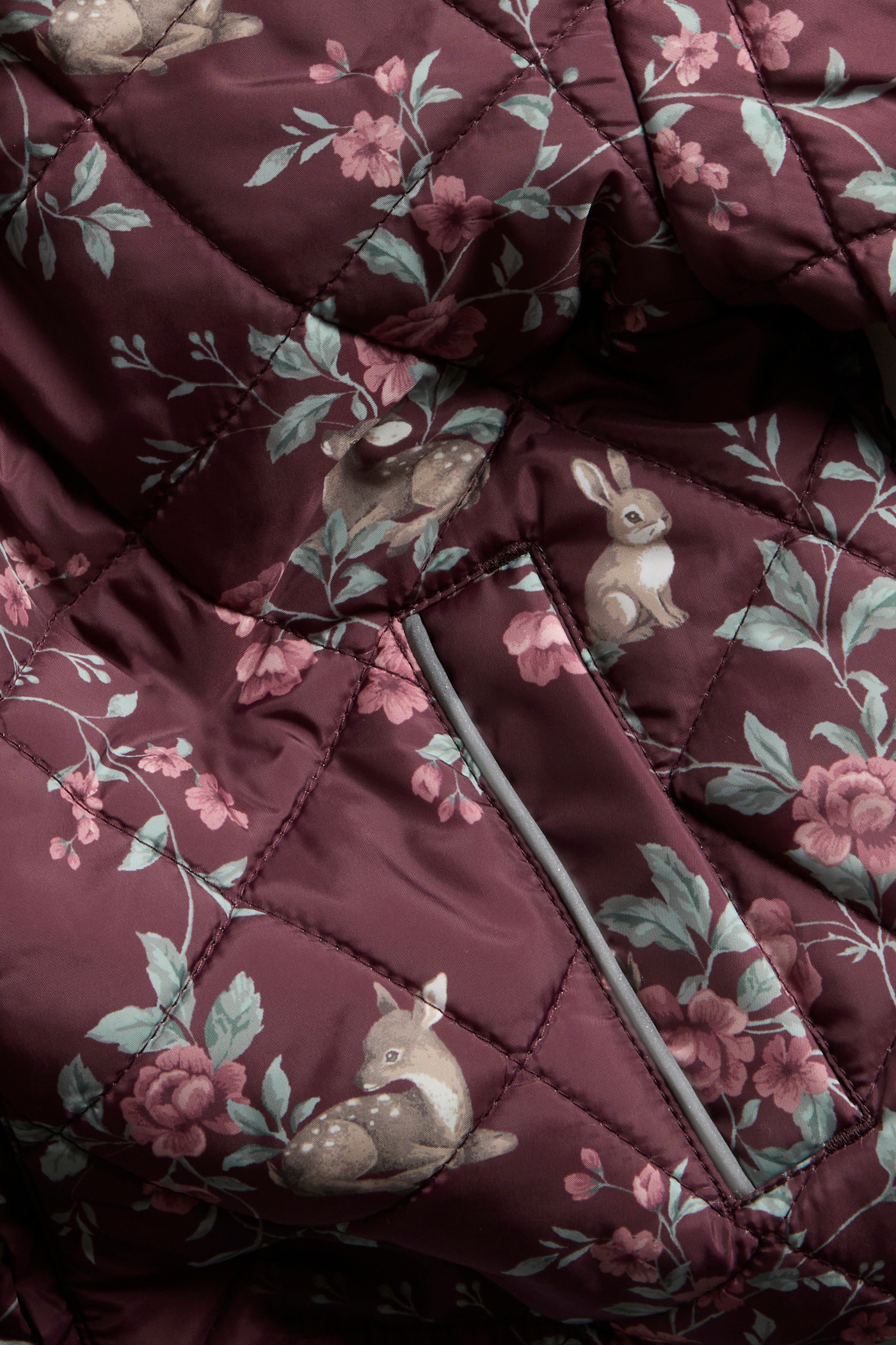 Quilted floral jacket | Wine red | Kids | Newbie